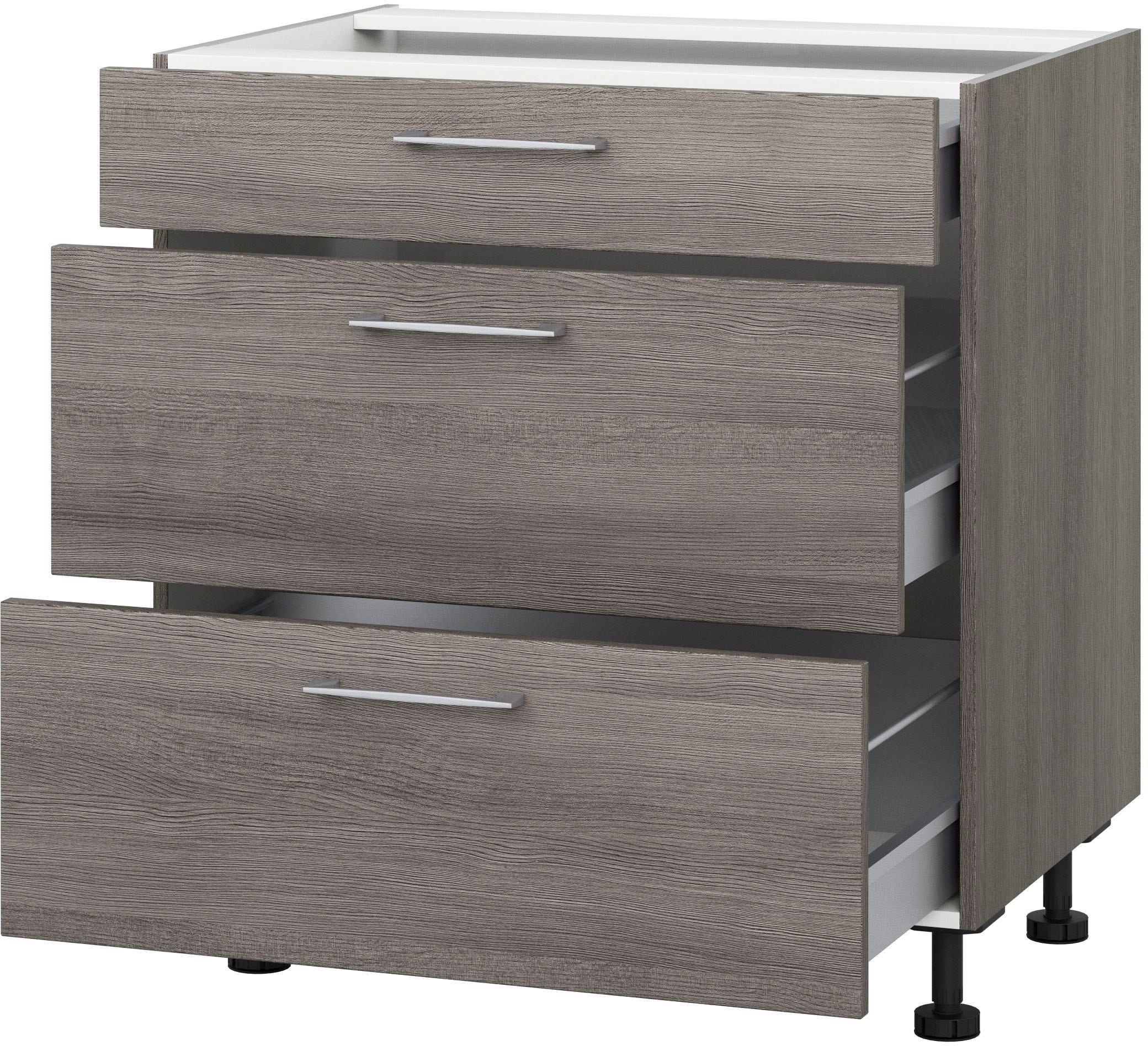 KOCHSTATION Auszugsunterschrank "KS-Trea U2AS80", mit drei Auszügen, Breite 80 cm, Höhe 75 cm