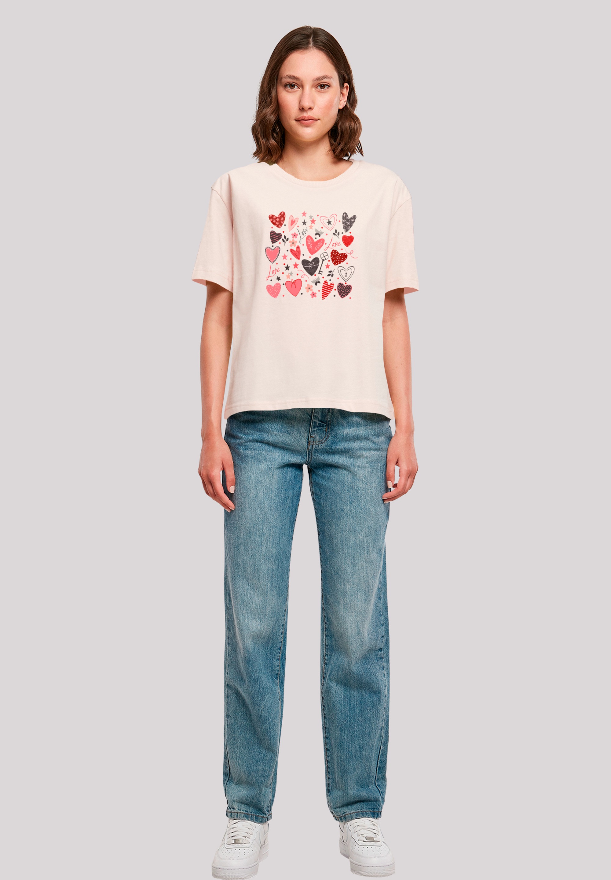 F4NT4STIC T-Shirt »Cute Herzen Variety Valentinstag«, Premium Qualität