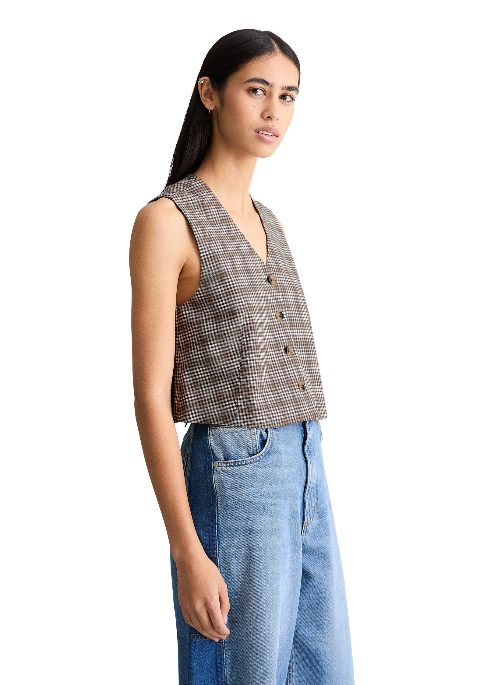 Marc O'Polo DENIM Steppweste »aus Organic Cotton-Leinen-Mix«