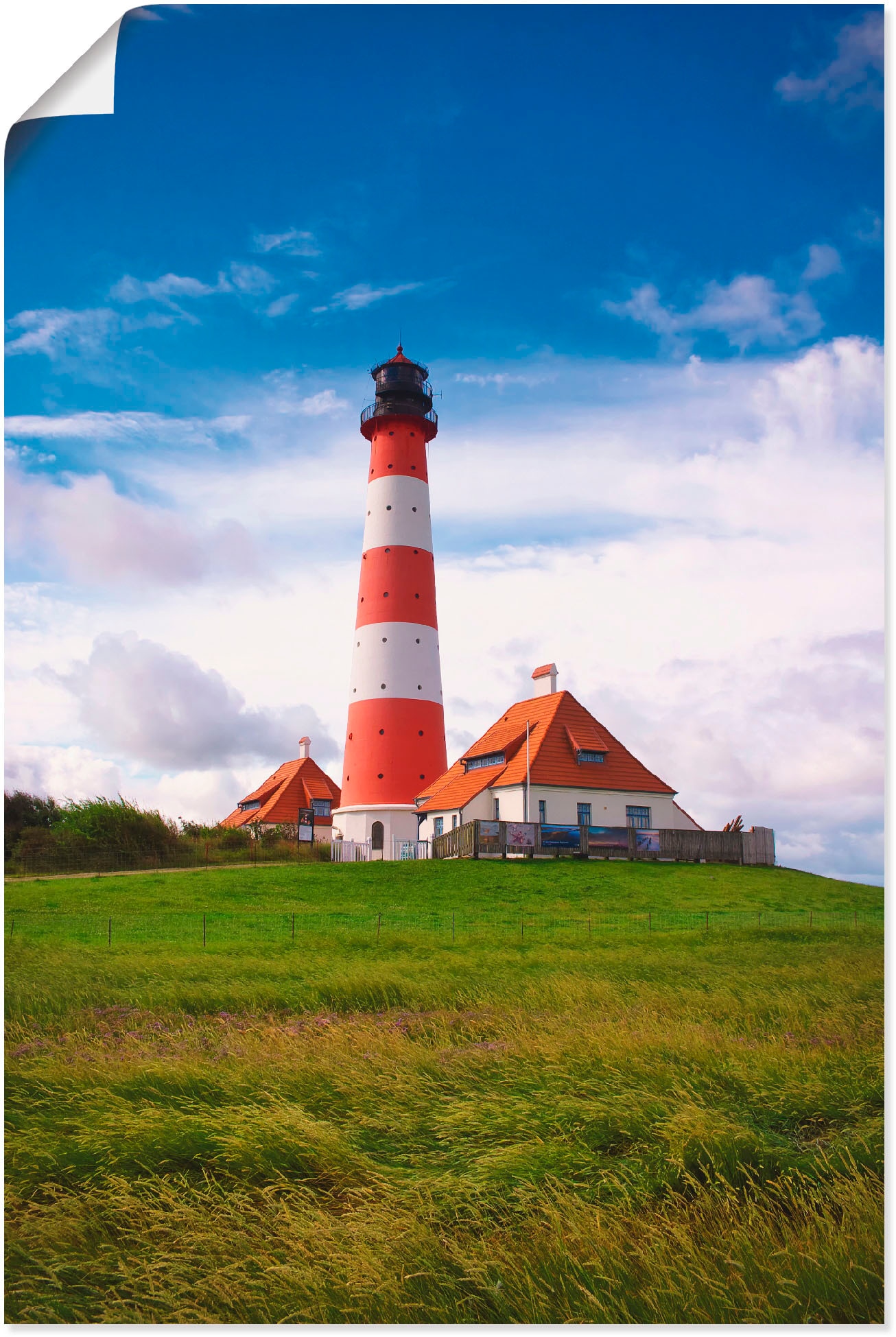 Artland Wandbild »Westerhever Leuchtturm«, Gebäude, (1 St.), als Alubild, Outdoorbild, Leinwandbild, Poster in verschied. Größen