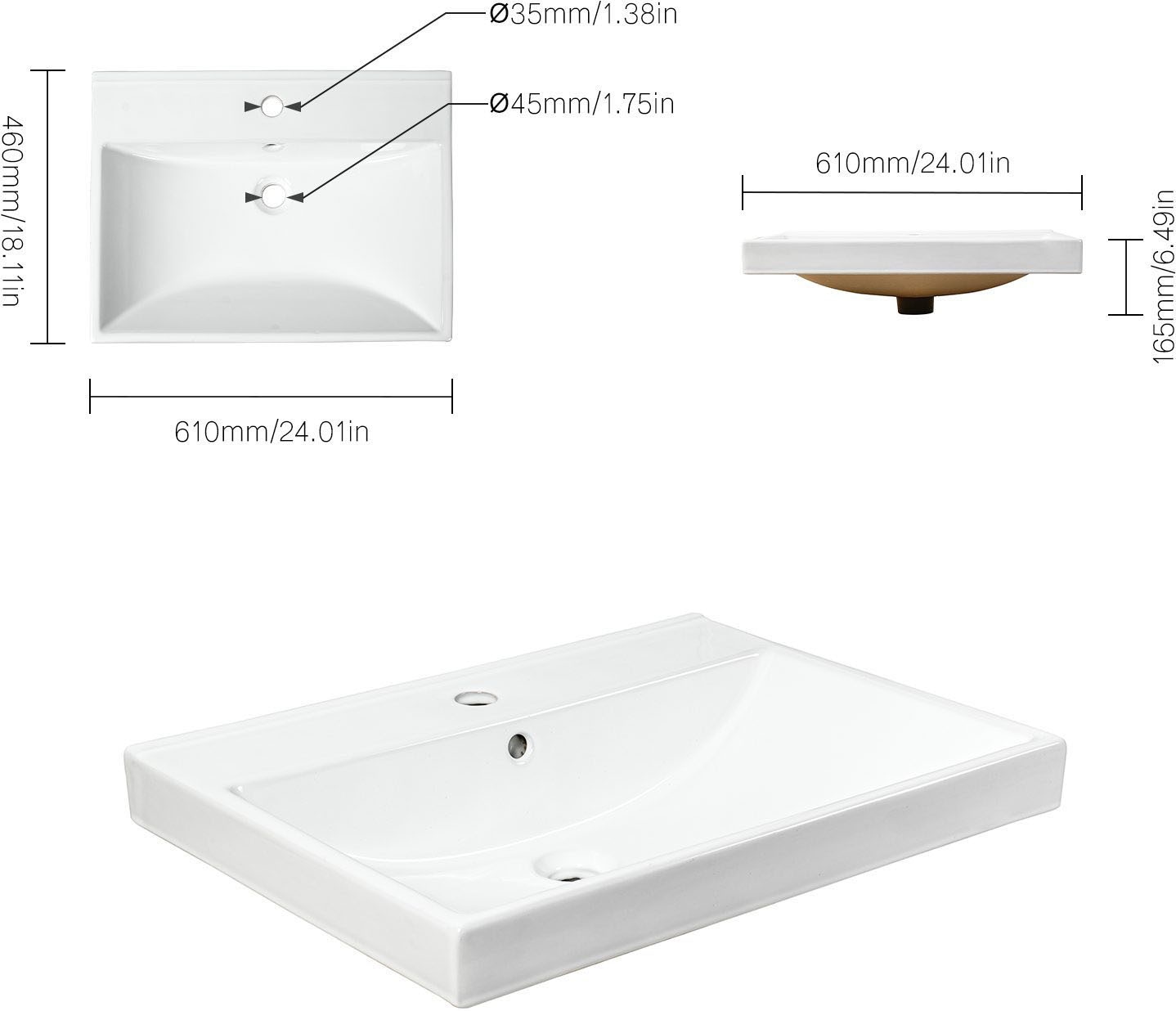 welltime Waschtisch »CABO, Waschtisch« matt grau, griffloses Design