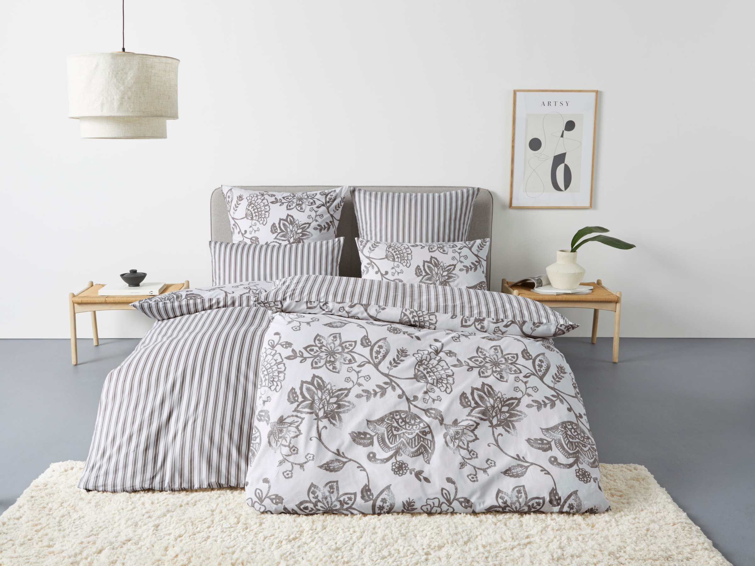 andas Wendebettwäsche "Nordby" 2 Stk. tlg. Bettwäsche aus Baumwolle, skandi günstig online kaufen