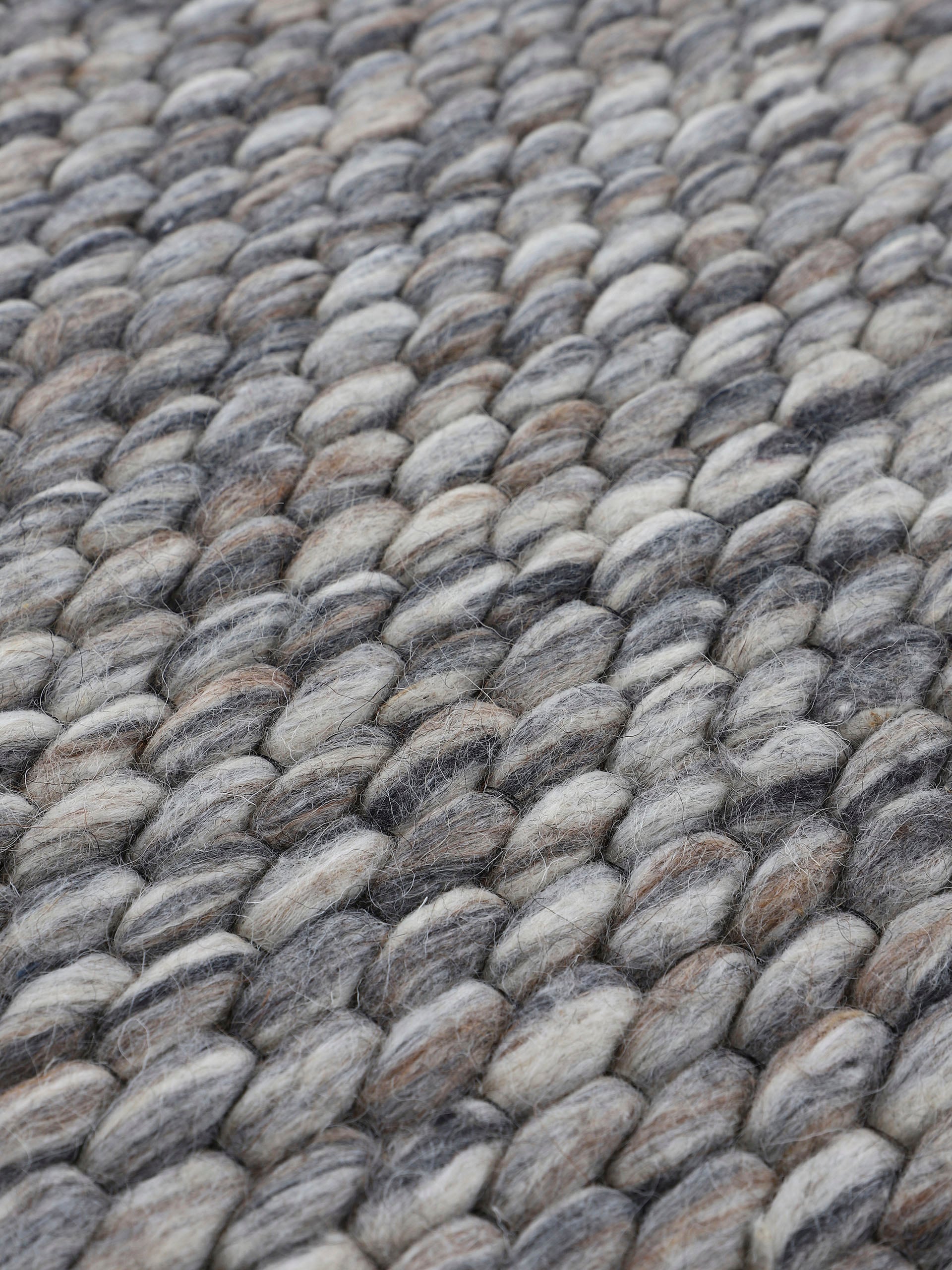 carpetfine Wollteppich »Sina«, rund, 14 mm Höhe, grobe Struktur, Zeitloses Design, reine Wolle, Wohnzimmer