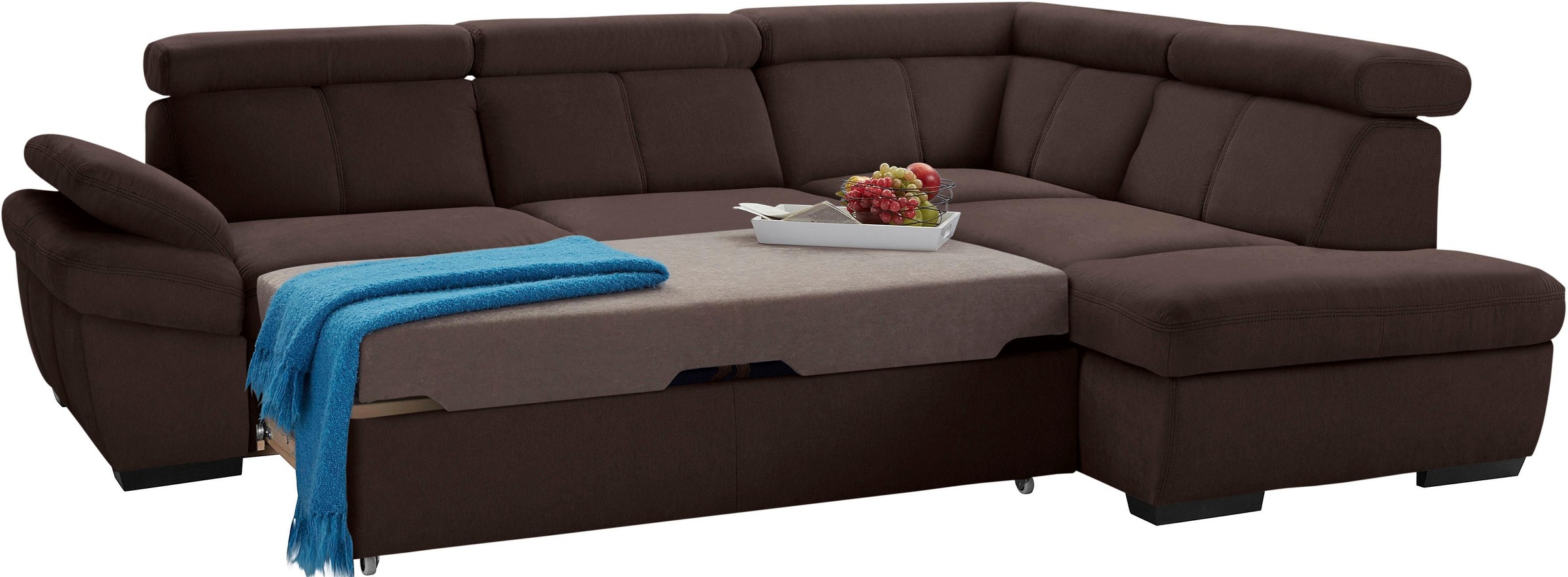 Thumbnail - exxpo - sofa fashion Ecksofa "Salerno, klassisch modernes Funktionssofa, hoher Sitzkomfort, L-Form" inkl. Kopf- und Armt...