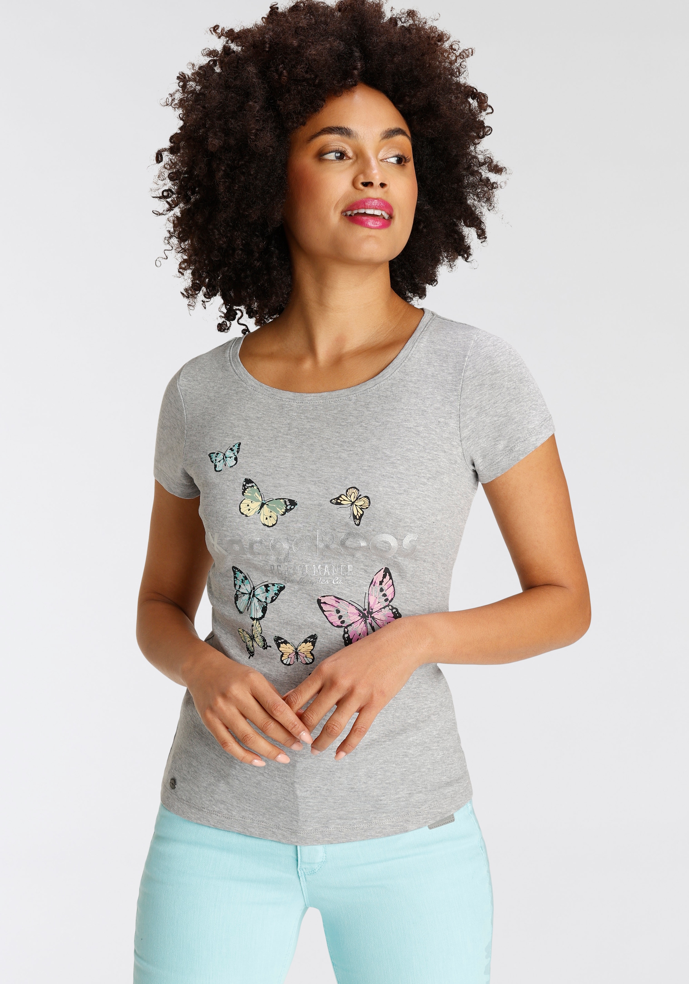 KangaROOS T-Shirt, Kurzarm, körpernahe Passform, aus Rippware