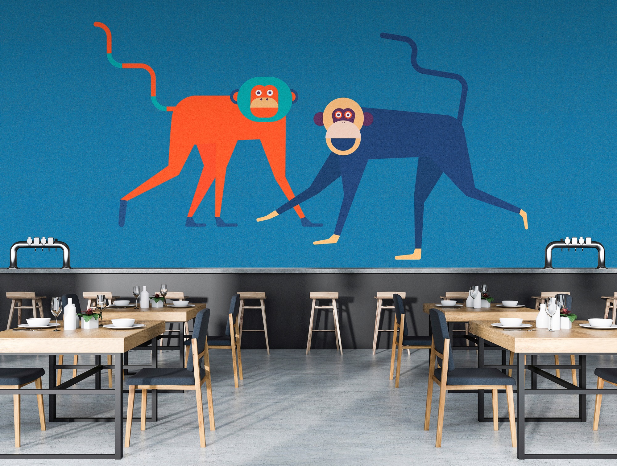 living walls Fototapete "Walls by Patel Monkey Business 2" glatt Vlies, Wan günstig online kaufen