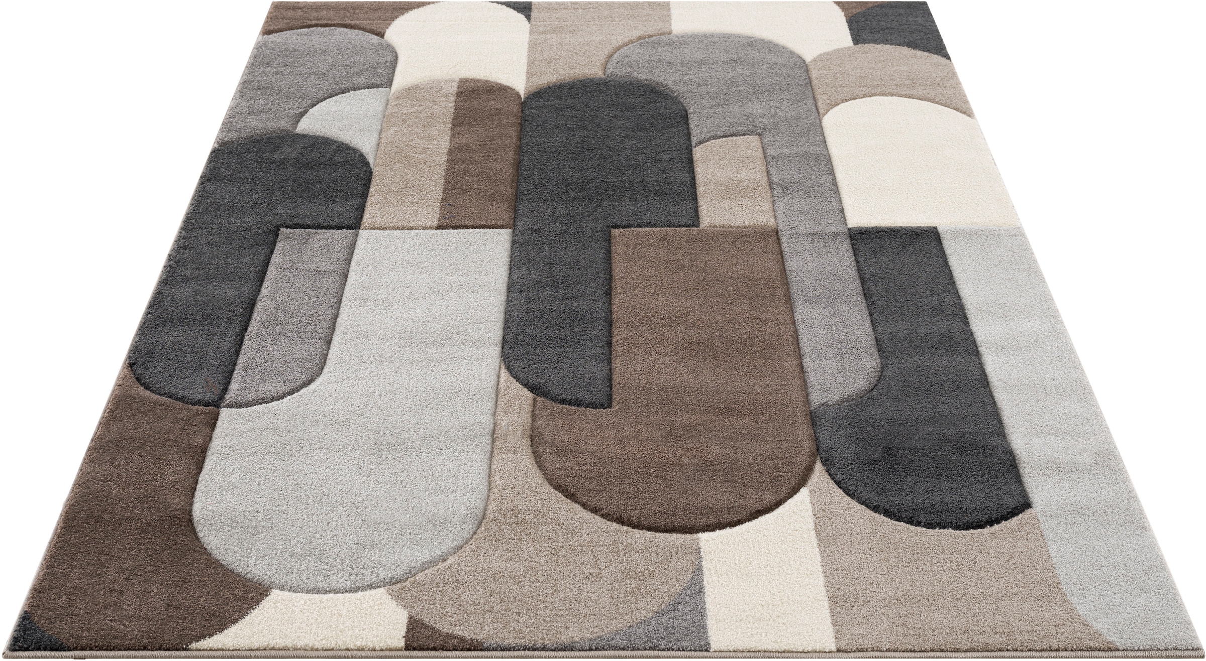 my home Teppich »Pautz«, Konturenschnitt, bestellen rechteckig, BAUR Hoch- Tief-Effekt, handgearbeiteter wende-Teppich 