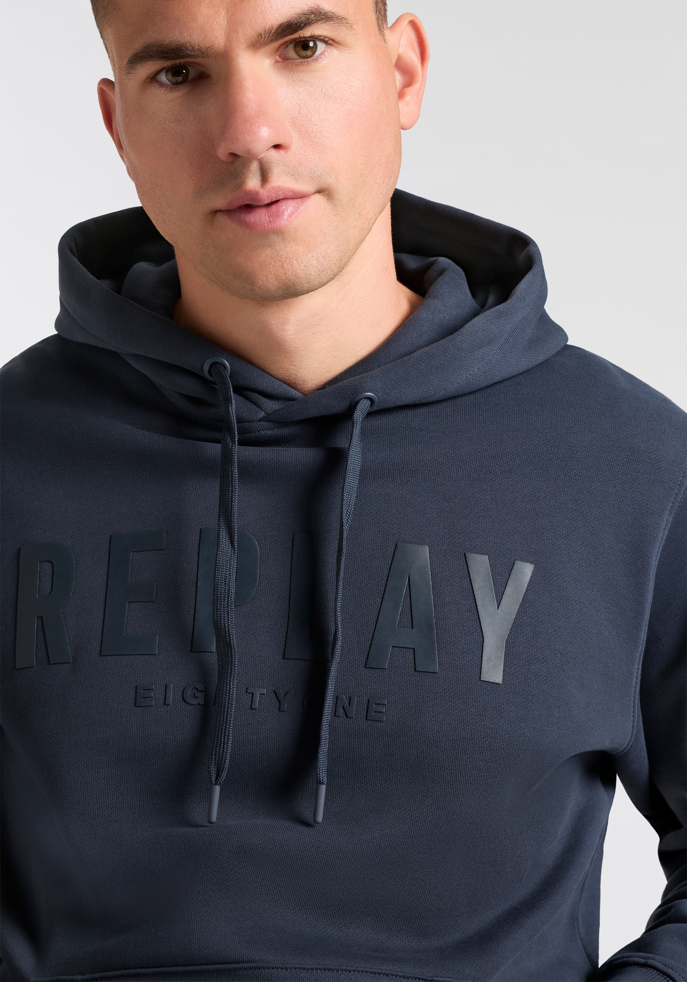 Hoodie REPLAY, Herren, Gr. XL, navy, Sweatware, Obermaterial: 100% Baumwolle, regular fit normal, ohne Ausschnitt, elastischer Bund, Sweatshirts Hoodie 2