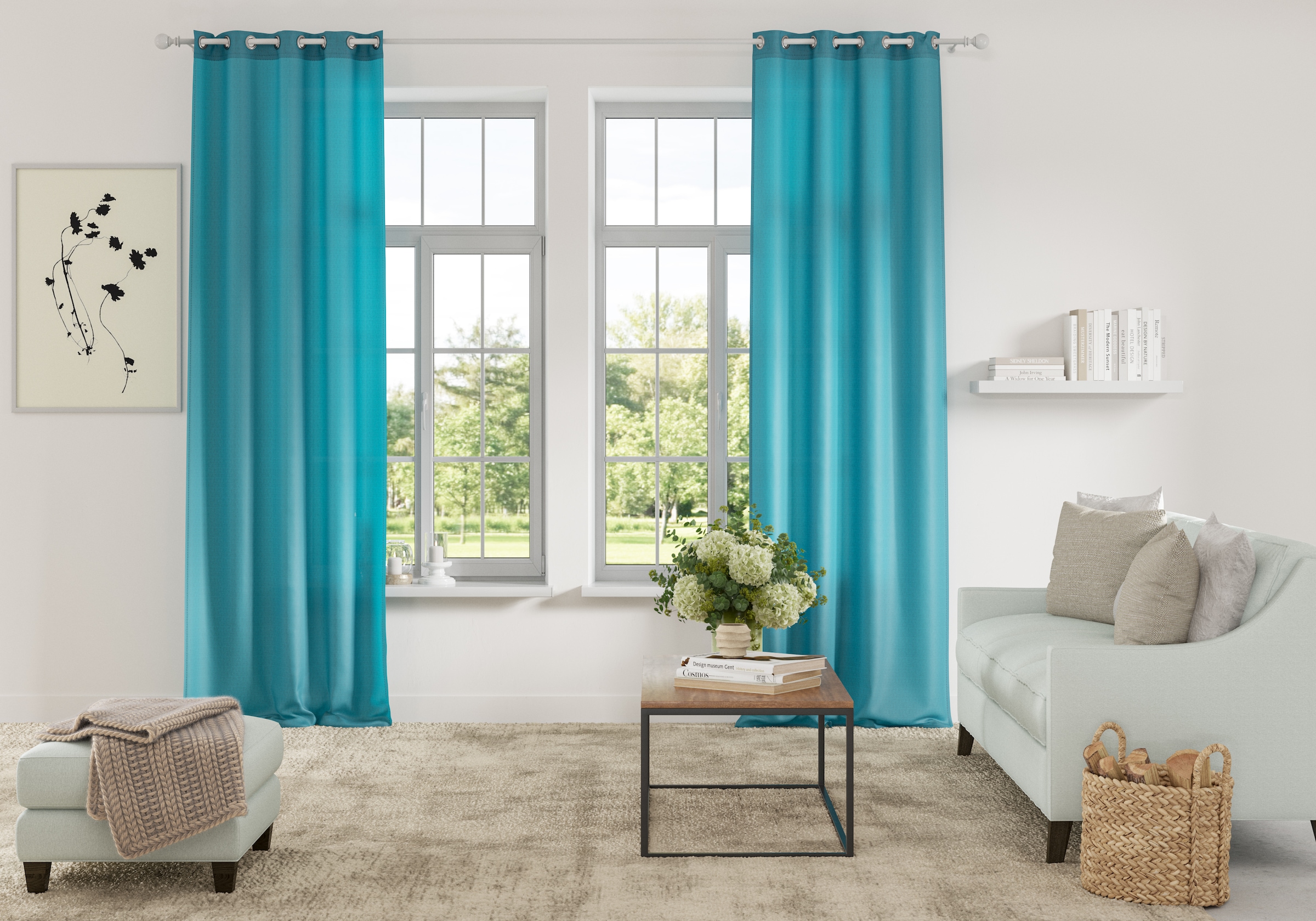 OTTO home "Parry" Ösen 2 Stk. tlg. 2-er Set, blickdicht, monochrom, basic günstig online kaufen