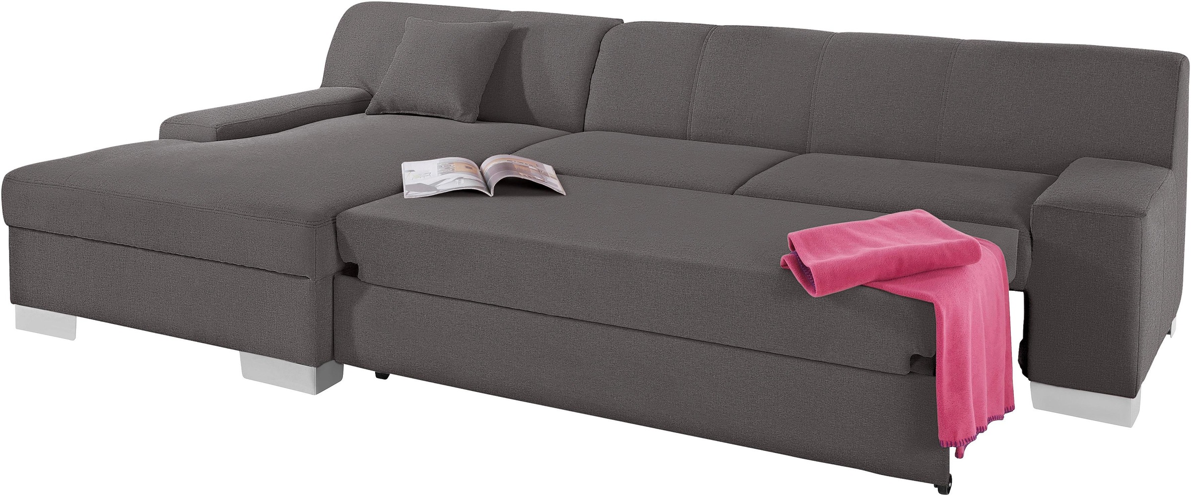 Thumbnail - DOMO collection Ecksofa "Bero, elegant und zeitlos, flache Armlehnen, Breite 268cm L-Form" fester Sitzkomfort, wahlweise...