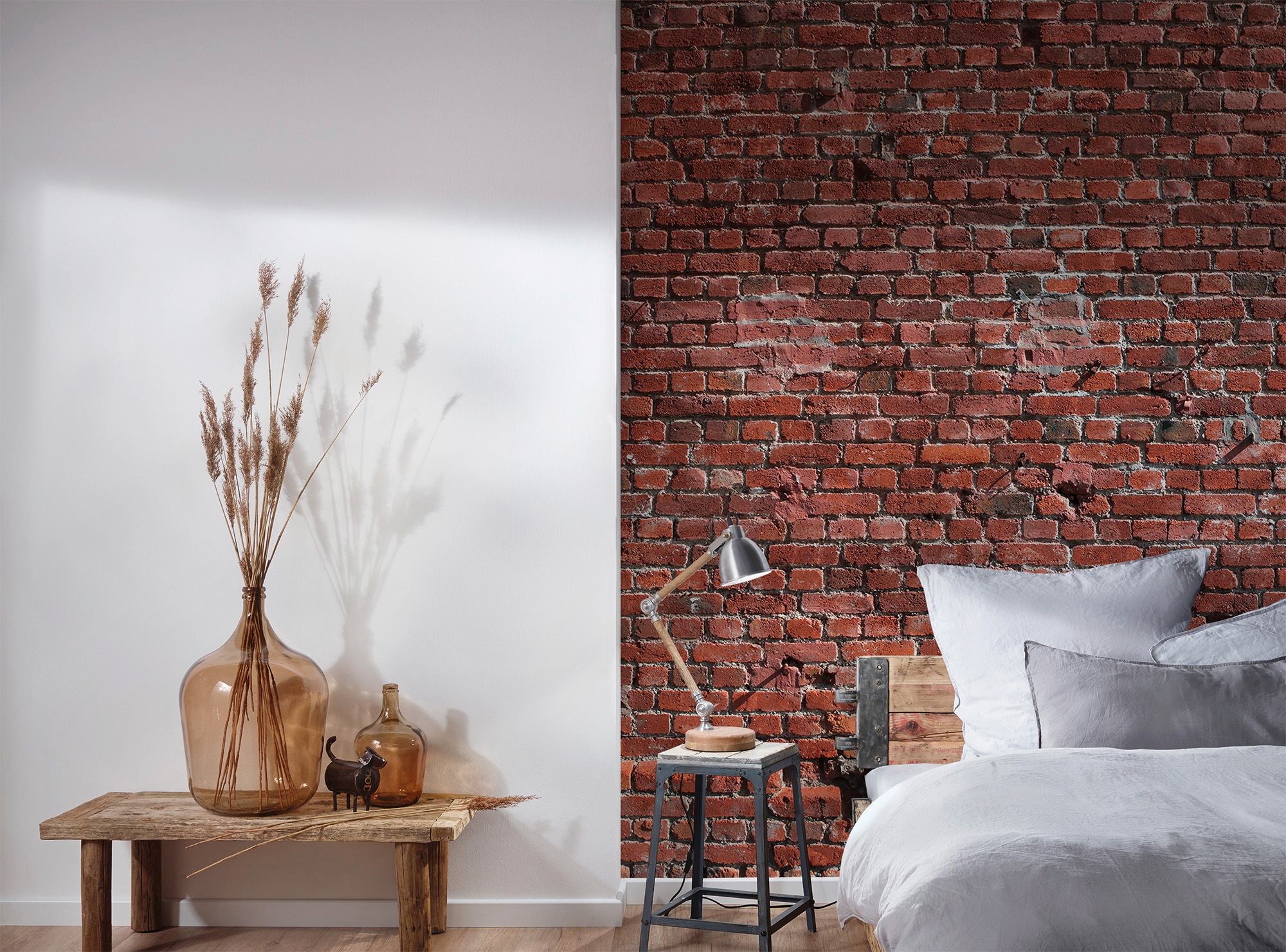 living walls Fototapete »Designwalls Brick | Vlies, Decke Wand, Schräge, online BAUR bestellen Red«