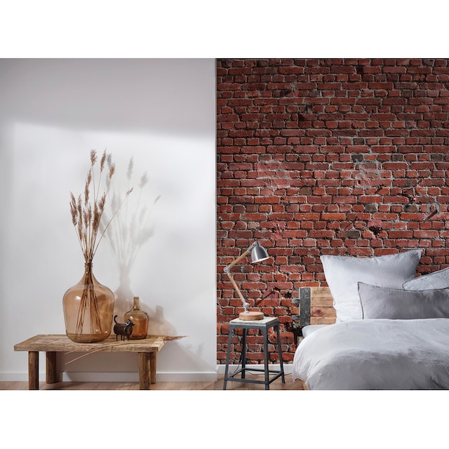 living walls Fototapete »Designwalls Brick Red«, Vlies, Wand, Schräge,  Decke online bestellen | BAUR