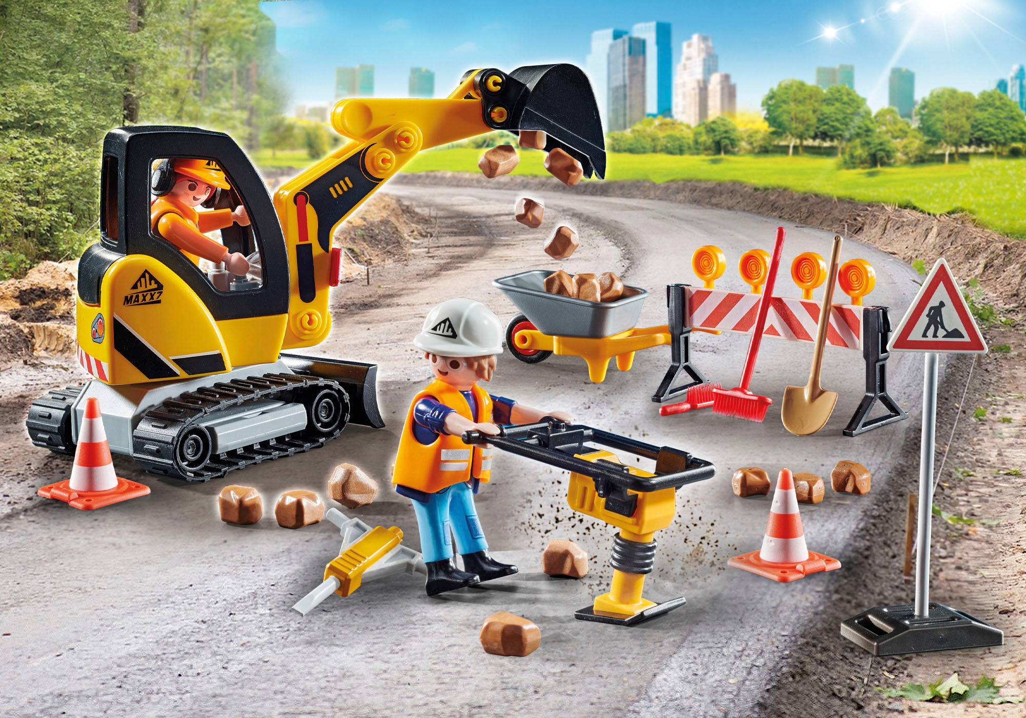 Playmobil® Konstruktions-Spielset »Straßenbau (71045), City Action«, (45 St.), Made in Europe