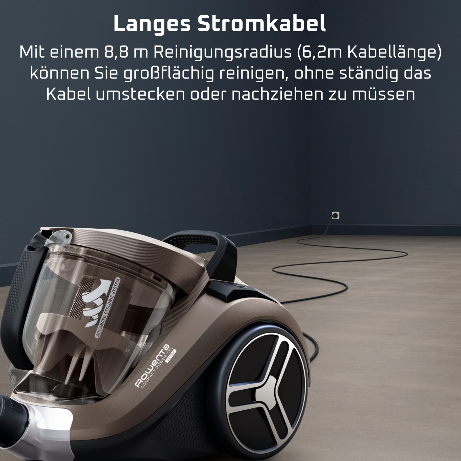 Rowenta Bodenstaubsauger »RO4B50 Compact Power XXL Animal« 900 W beutellos hohe Saugleistung, leicht & kompakt, Staubbehältervolumen 2,5 Liter