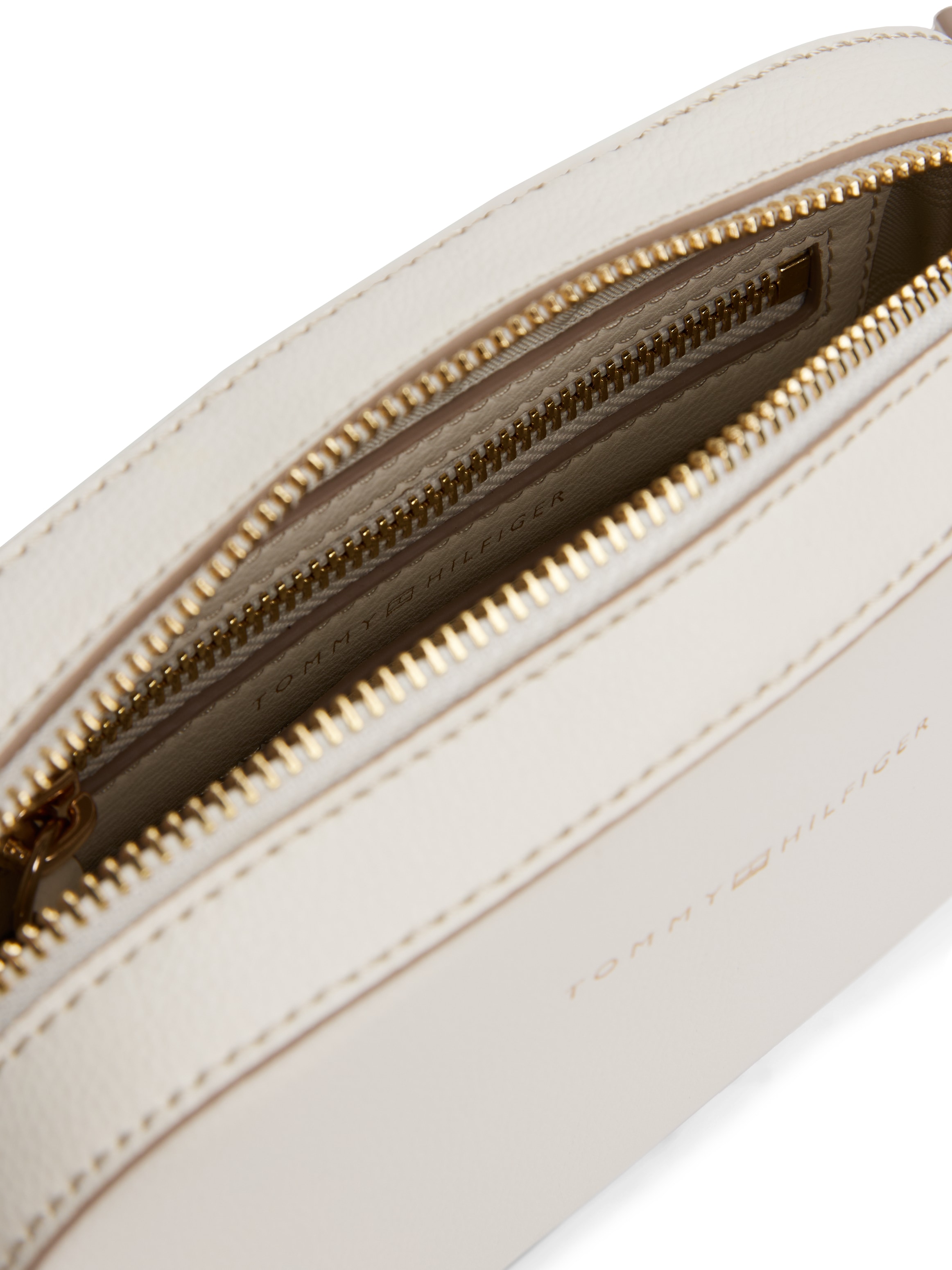 Tommy Hilfiger Umhängetasche »TH LOGOTAPE CAMERA BAG«, Damen Schultertasche, Minibag mit Logo-Schriftzug auf Umhängeriemen