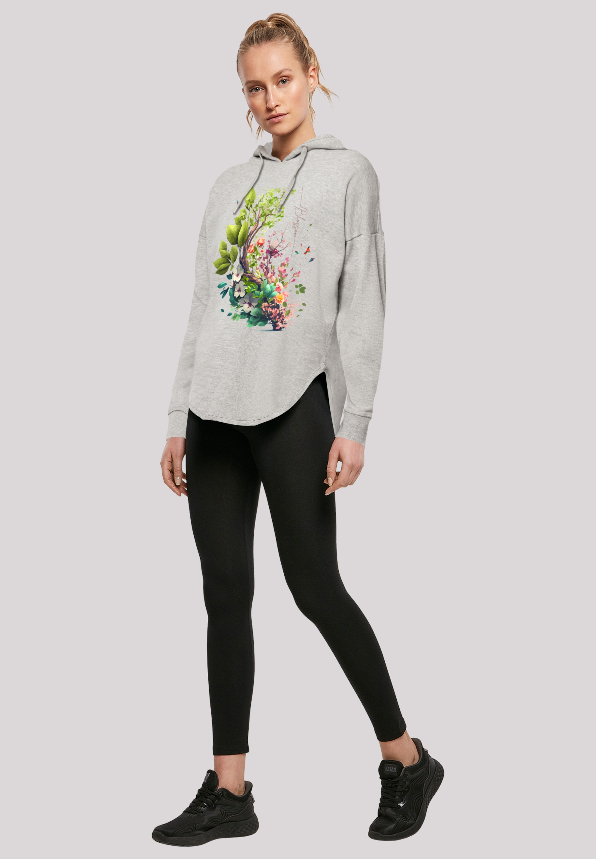 F4NT4STIC Kapuzenpullover »Baum mit Blumen Oversize Hoodie«, Print