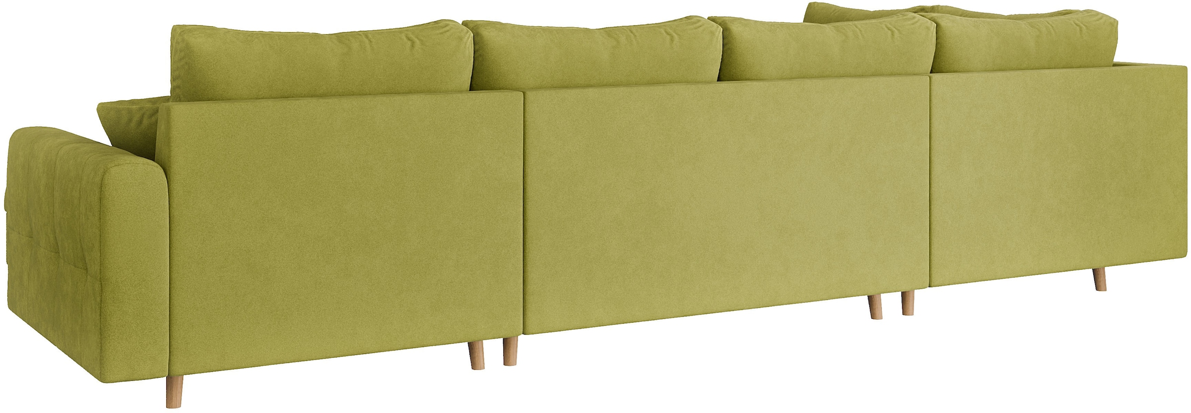 Home affaire Wohnlandschaft »CHARRE U-Form mit Ottomane, Maße B/T/H: 310/161/81 cm«, feine Steppung, lose Rücken- und Zierkissen, auch in Cord und Bouclé