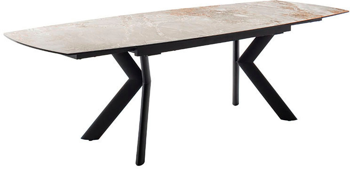 MCA furniture Esstisch »OSSANA Vierfußtisch 180-260 cm«, (Einzelstück), Keramik,Metall,Stirnauszug,ausziehbar,Tischplatte 13 mm,8-10 Personen
