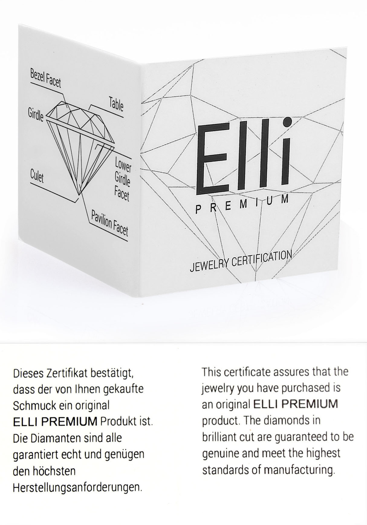 Elli DIAMONDS Ohrring und Ketten Set »Solitär, 0907820815«, (Set, 4 tlg.), mit Diamanten