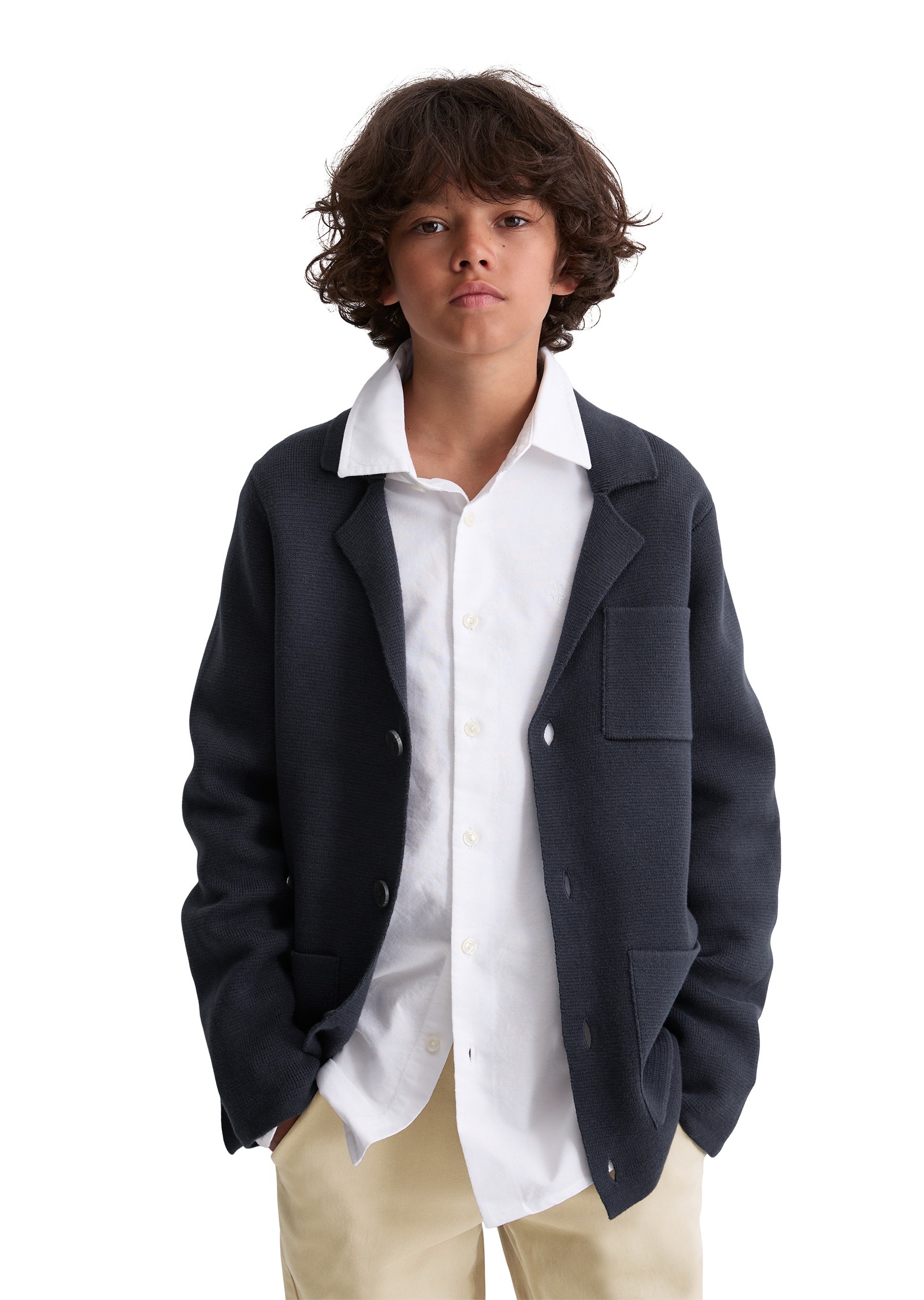 Marc O'Polo Wolljacke »aus reiner Bio-Baumwolle« ohne Kapuze