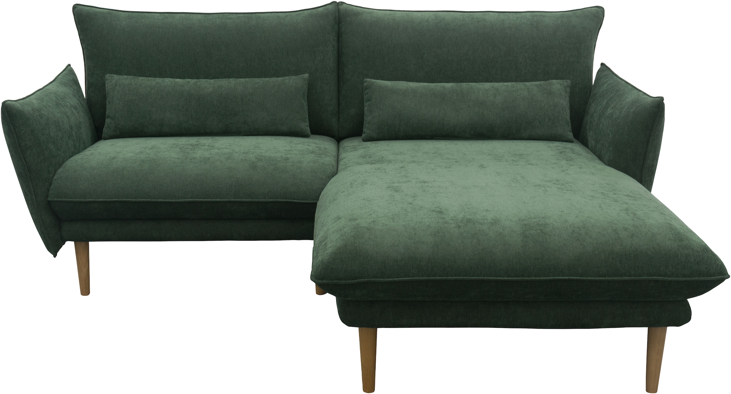 DOMO collection Ecksofa »100 032 kompakte Stellmaße, Breite 200cm, schmale Armlehnen, L-Form«, bodenfrei, 19cm hohe Holzfüße