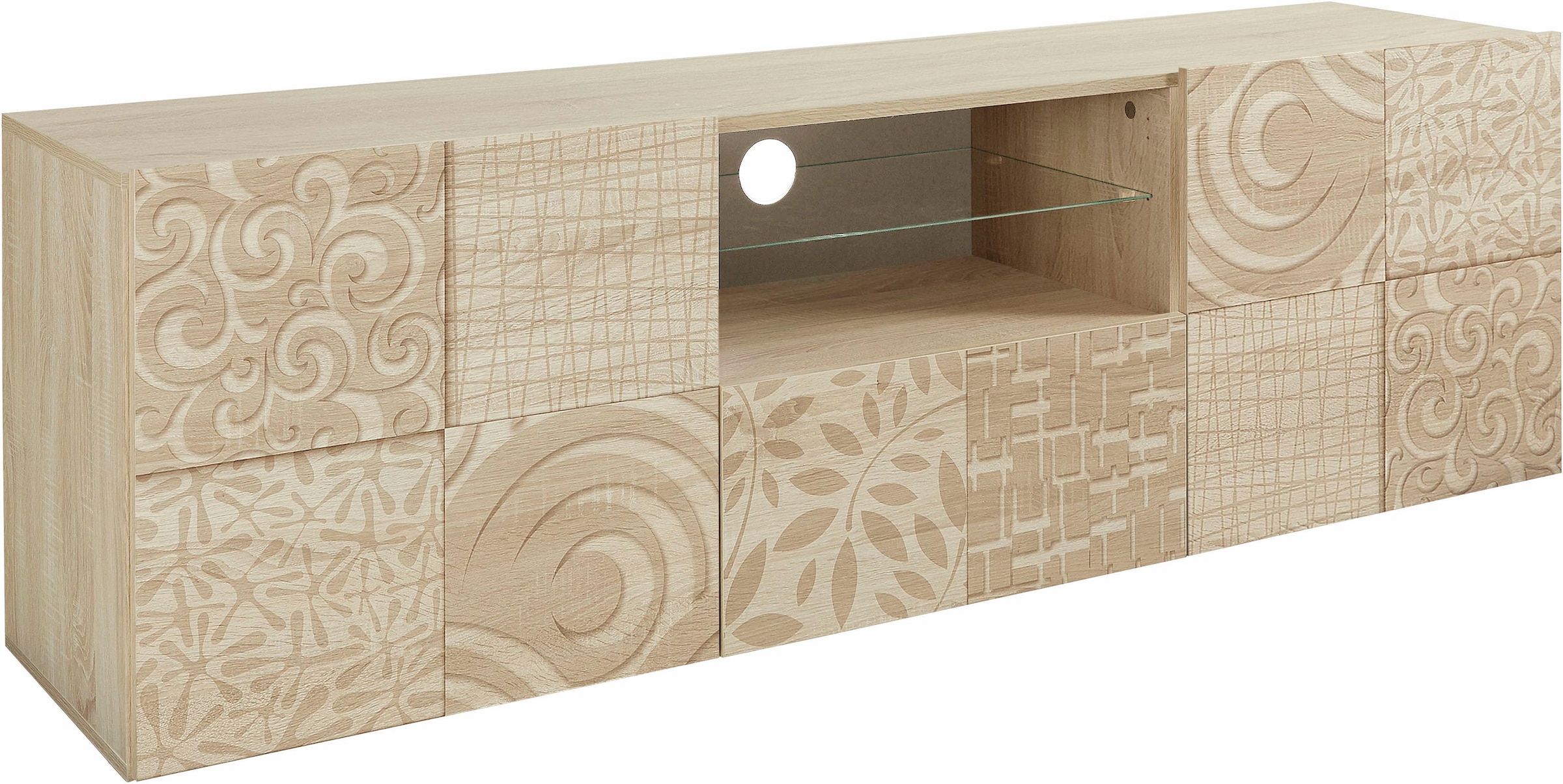 INOSIGN Lowboard »Miro«, Breite 181 cm mit dekorativem Siebdruck