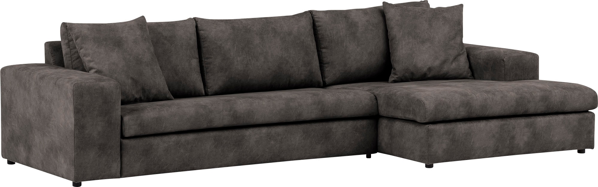 andas Ecksofa »SLEETLAND XXL in Samtvelours oder Vintage-Leder-Optik, L-Form,«, besonders groß und bequem