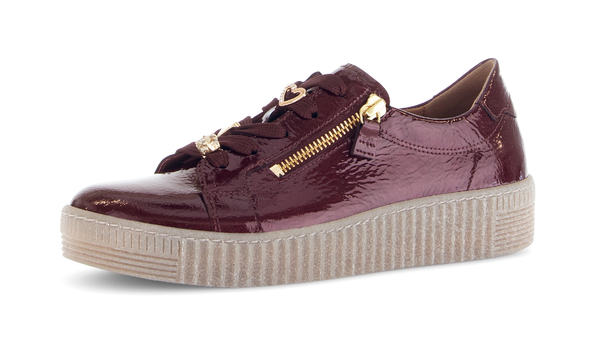 Gabor Plateausneaker, Freizeitschuh, Halbschuh, Schnürer mit edlen Schmuck- günstig online kaufen