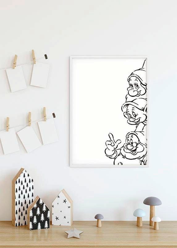 Komar Bild »Snow White Dwarves«, Disney, (1 St.), Wandbild zur Dekoration im Kinderzimmer - ohne Rahmen