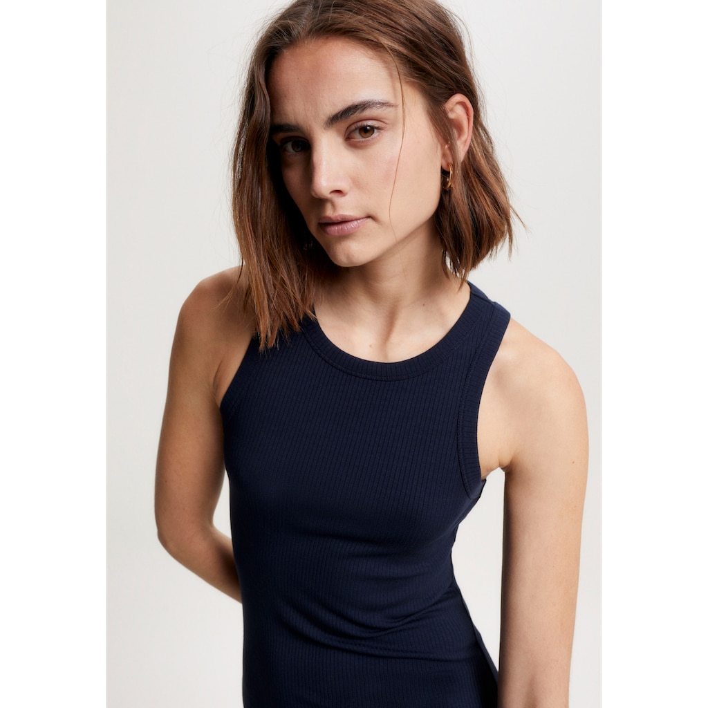 Tommy Hilfiger Jerseykleid »SLIM 5X2 RIB MIDI DRESS NS«, mit Rippenstruktur