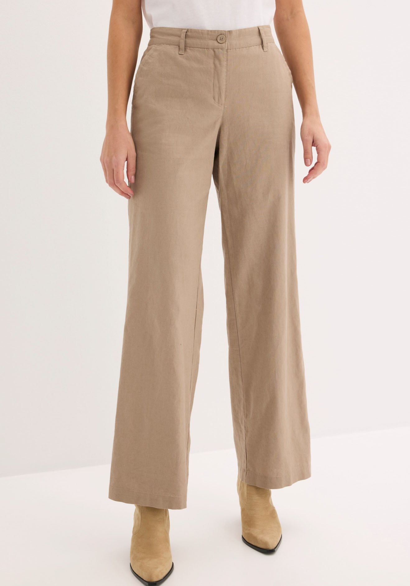 bonprix Leinenhose aus Leinen-Baumwoll-Mix, Loose Fit, komfortable Leibhöhe
