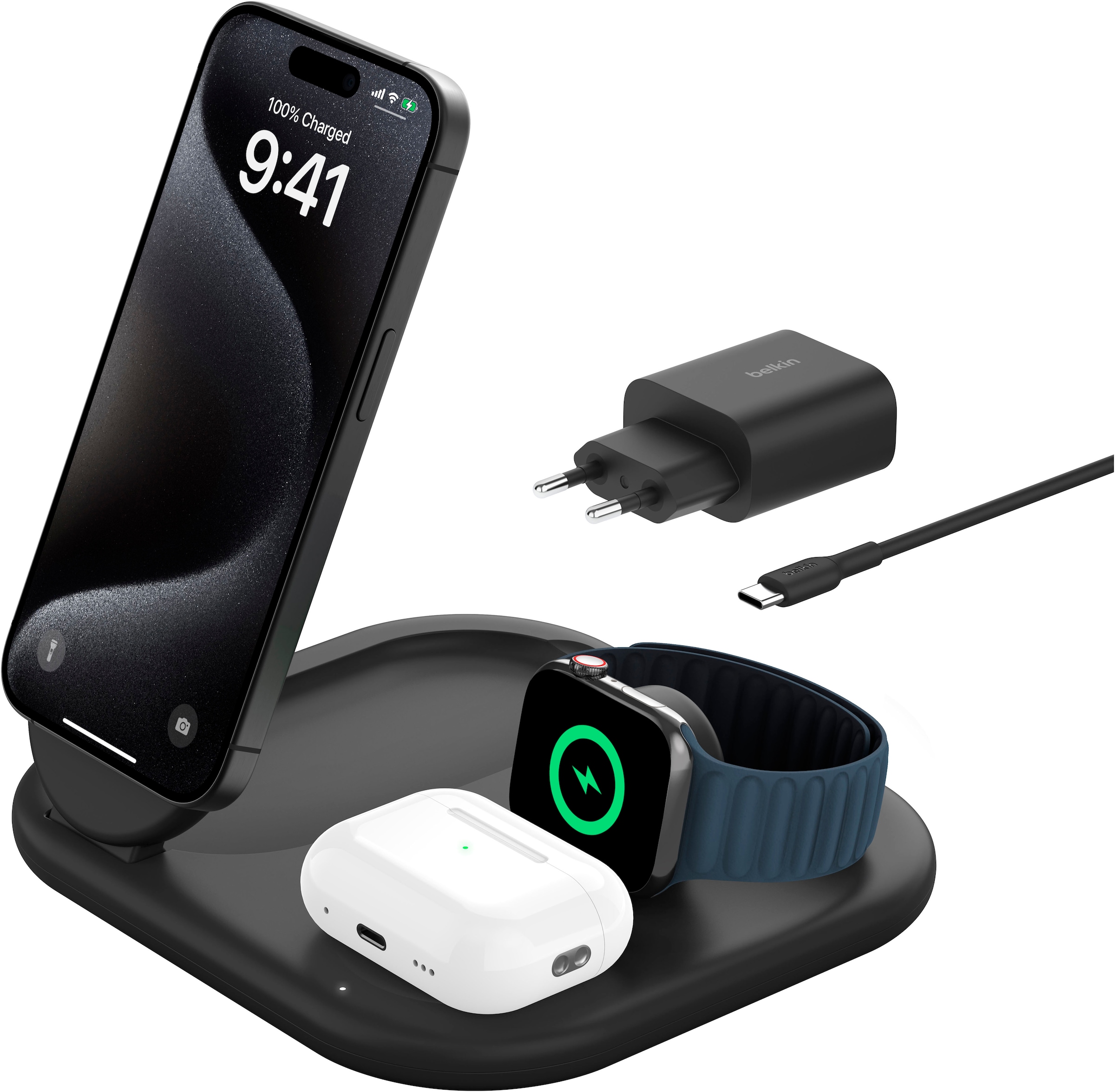 Wireless Charger »BoostCharge 3-in-1 15 W magnetisch, einklappbar«