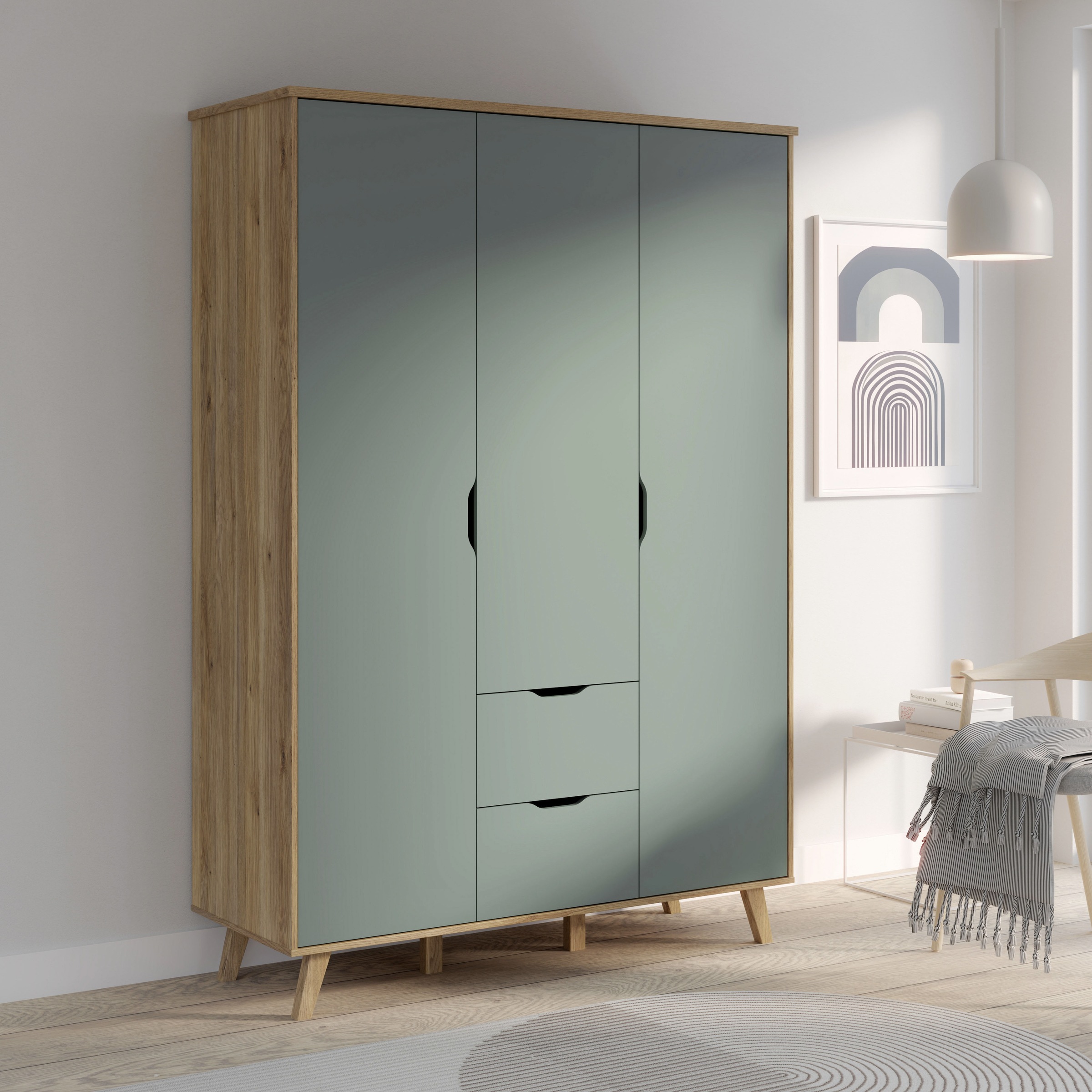FORTE Drehtürenschrank "Vankka, Kleiderschrank, viel Stauraum,", (B/H/T ca. günstig online kaufen