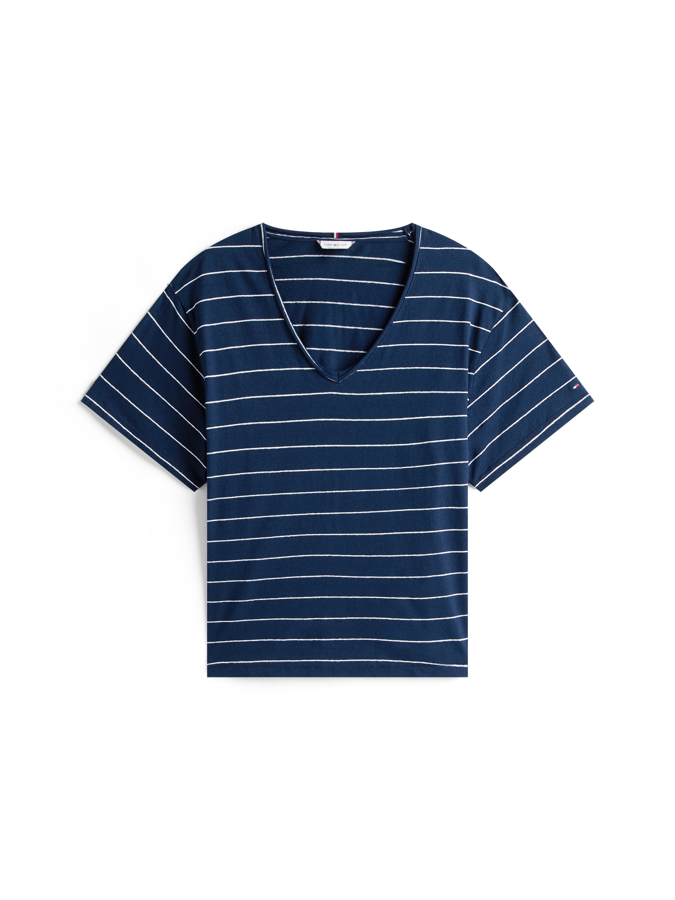 Tommy Hilfiger Curve V-Shirt »CRV MODERN CO LINEN V-NK SS«, in Großen Größen