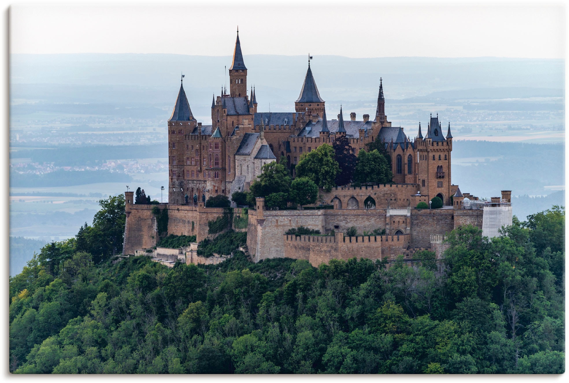 Artland Leinwandbild "Burg Hohenzollern als Nahaufnahme", Gebäude, (1 St.), auf Keilrahmen gespannt