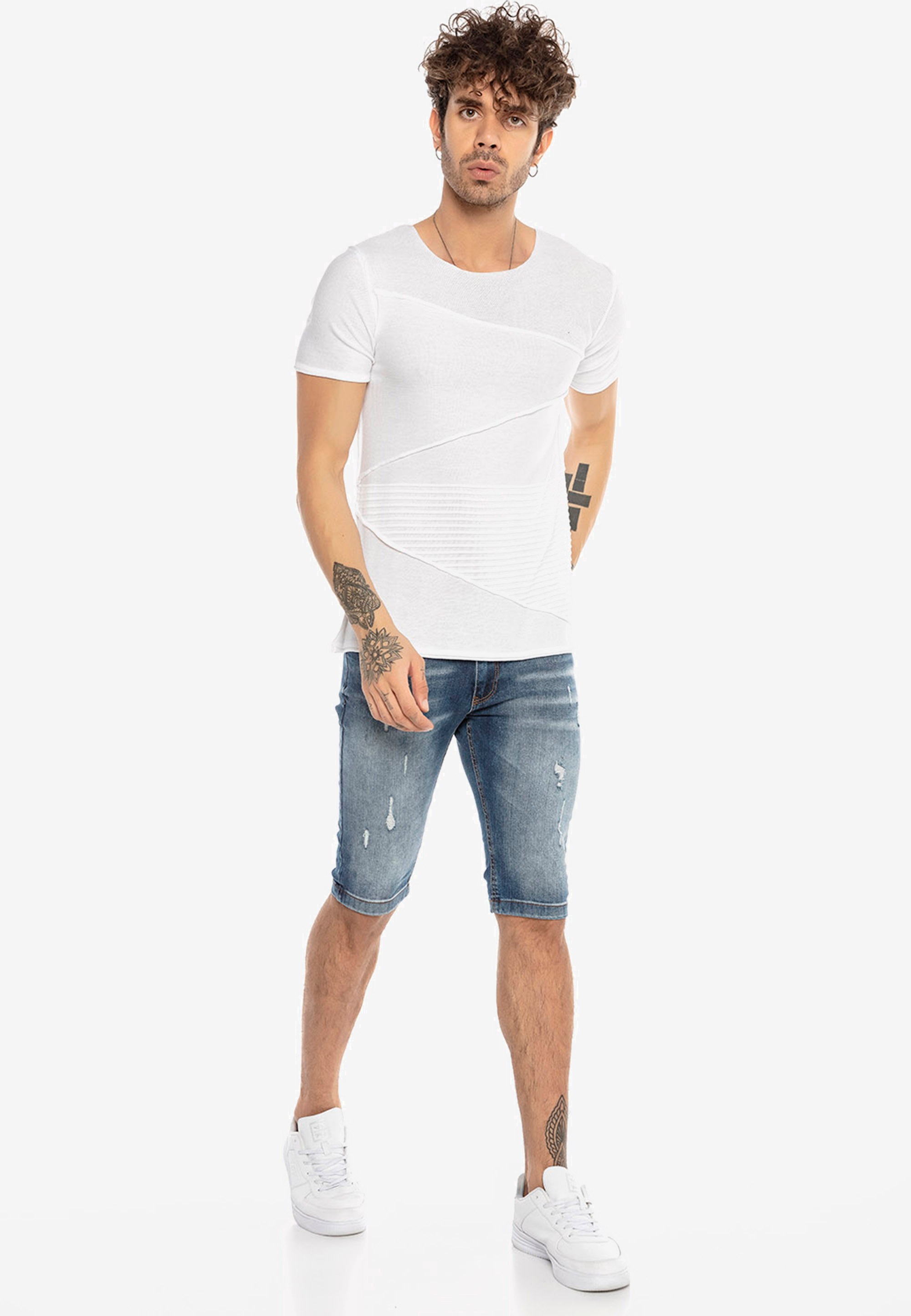 RedBridge T-Shirt »Evansville«, mit wechselnder Textur