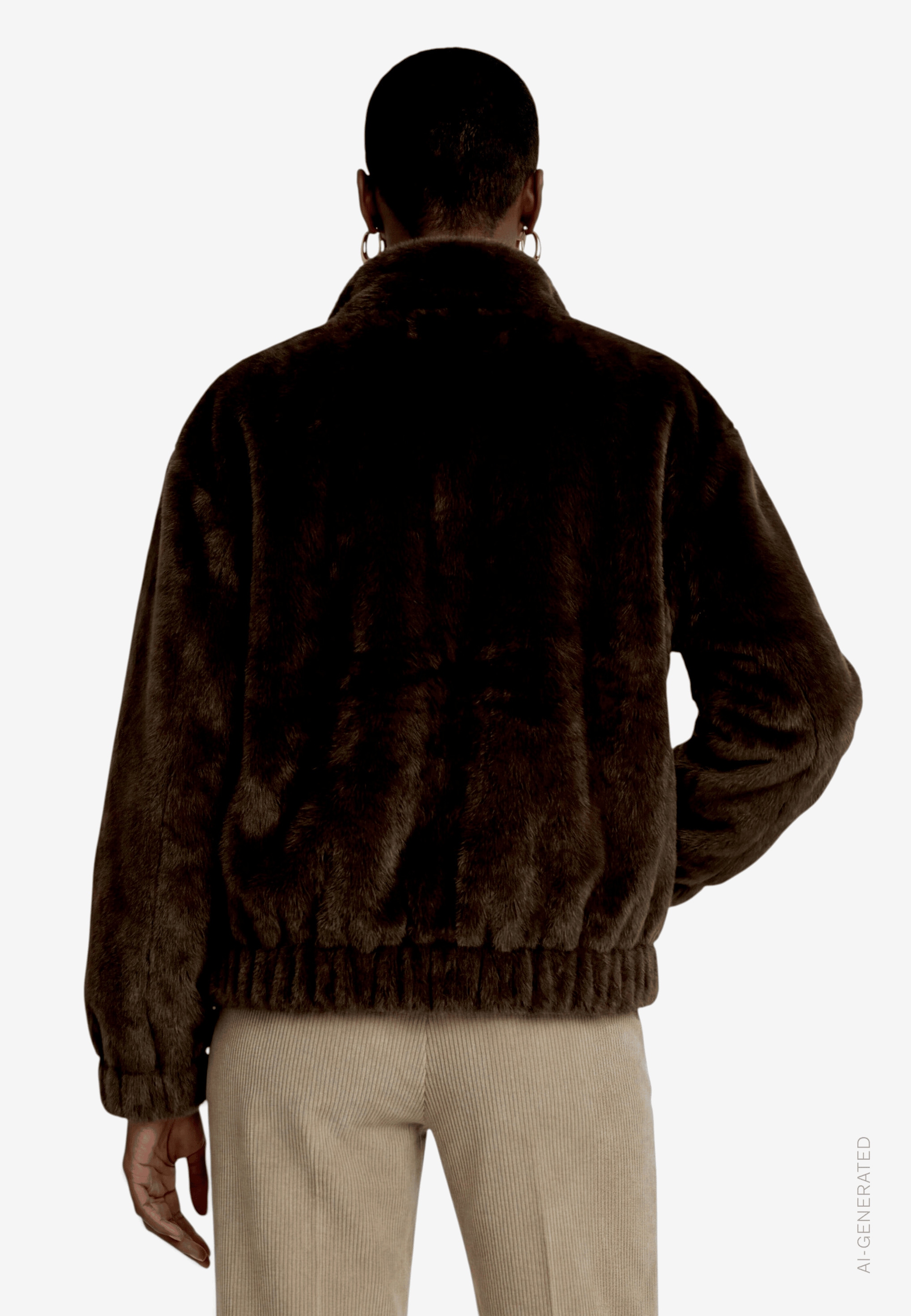 Zero Plüschjacke ohne Kapuze mit Taschenklappen