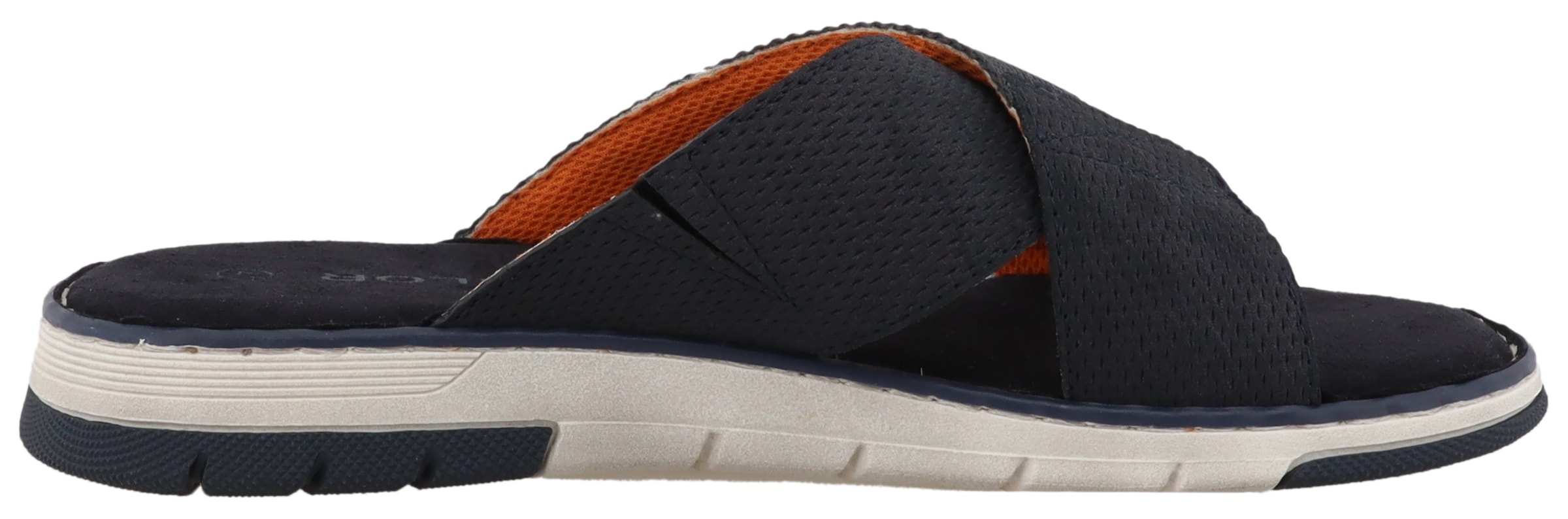 TOM TAILOR Pantolette, Sommerschuh, Schlupfschuh, Bequemschuh mit plakativem Logoschriftzug