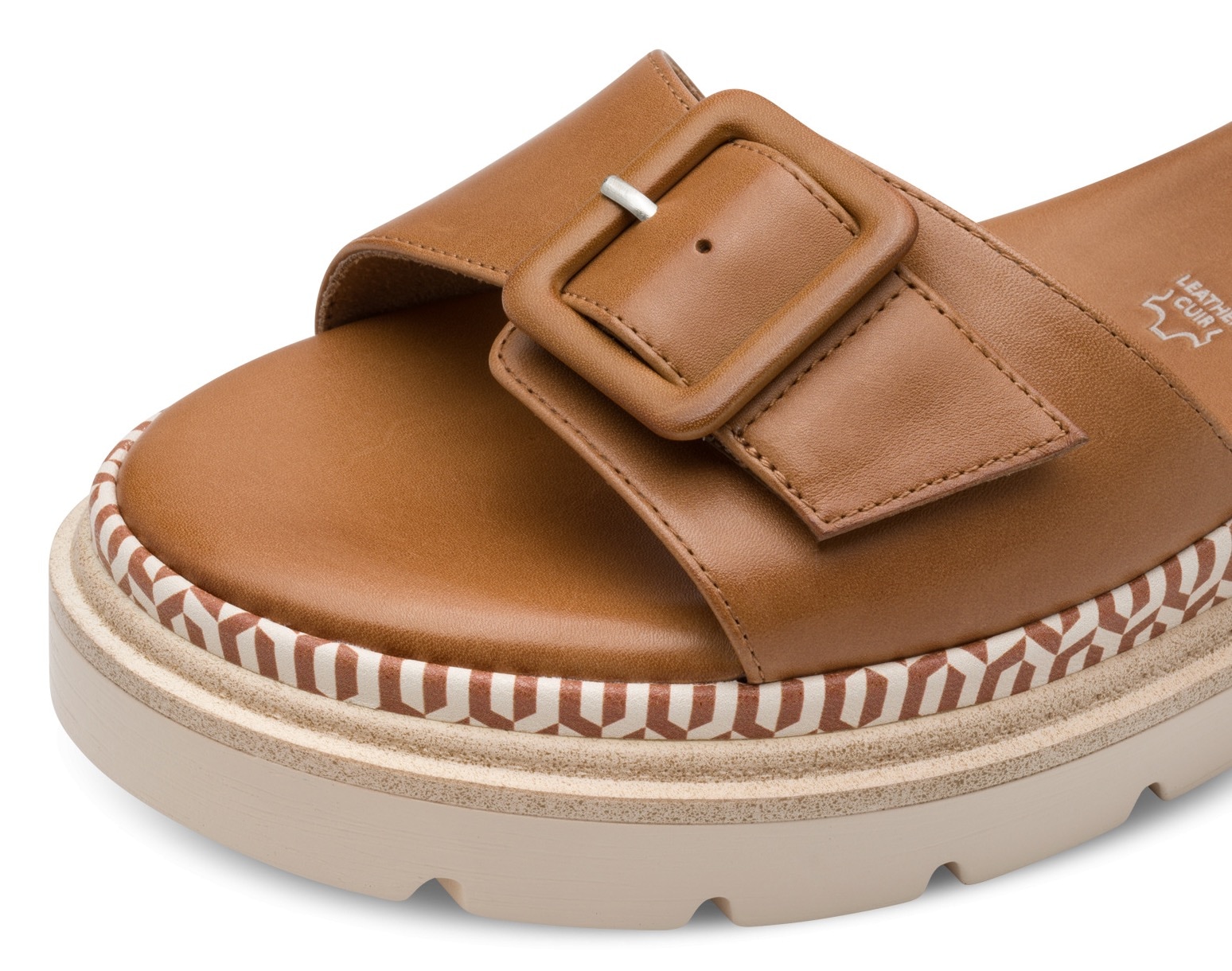 Tamaris Keilsandalette, Riemchensandale, Sommerschuh mit Muster am Plateau