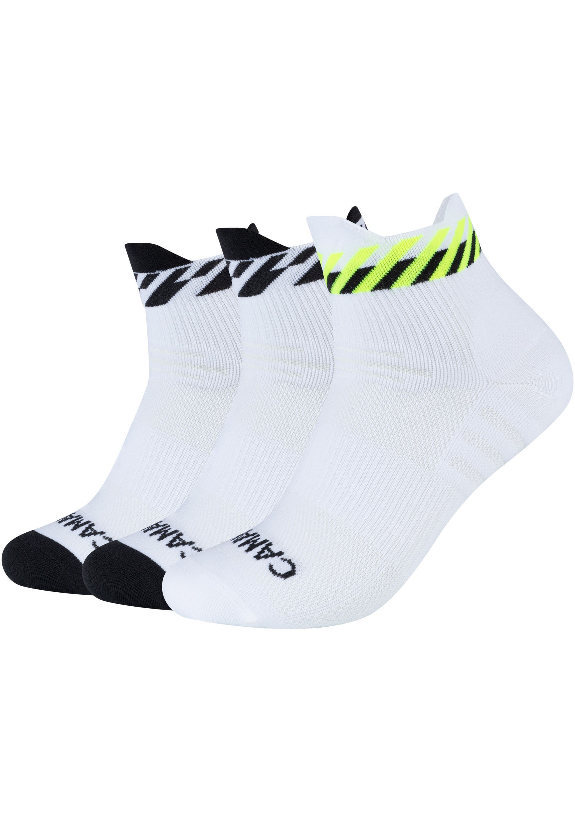 Camano Kurzsocken »function«, (3 Paar), mit kontrastfarbener Zehenpartie und Ferse