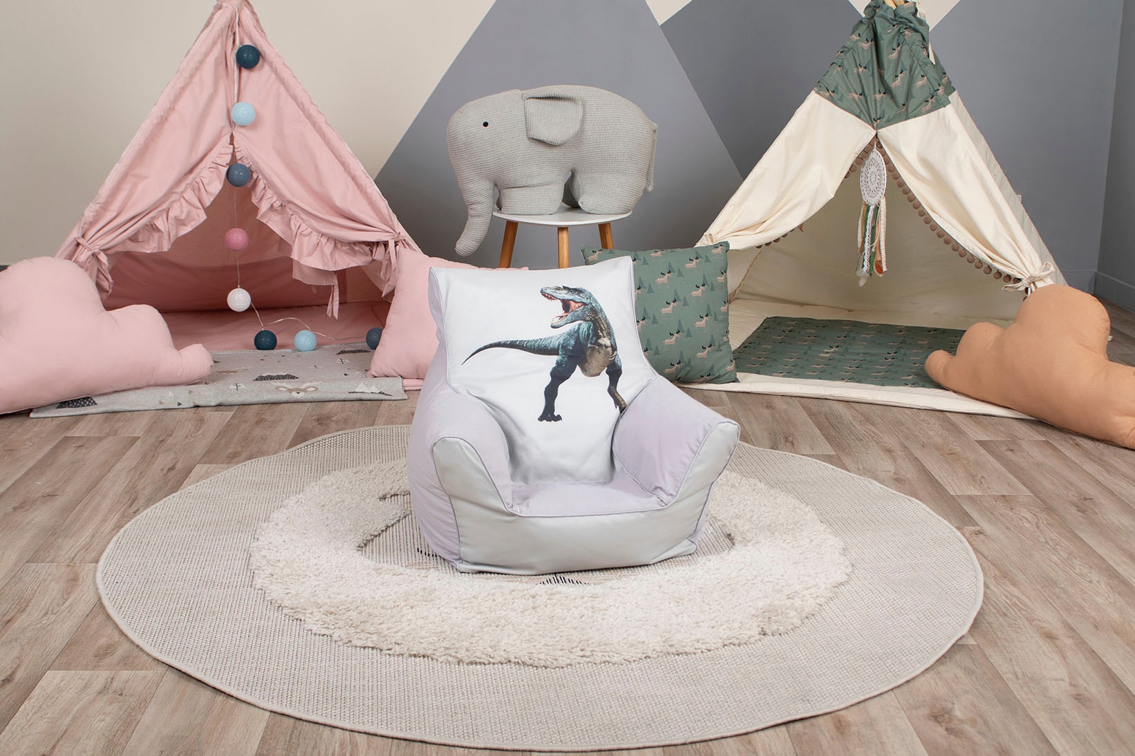 Knorrtoys® Sitzsack »Dino, grey«, für Kinder