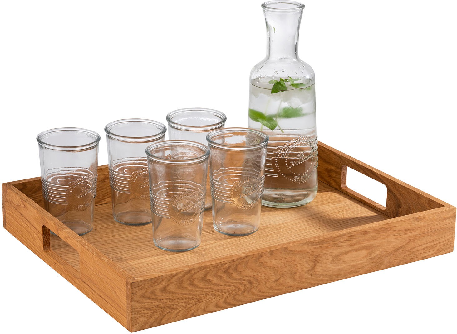 APS Tablett, B/L: 35cm x 45cm, braun, Tabletts, mit Griffmulden