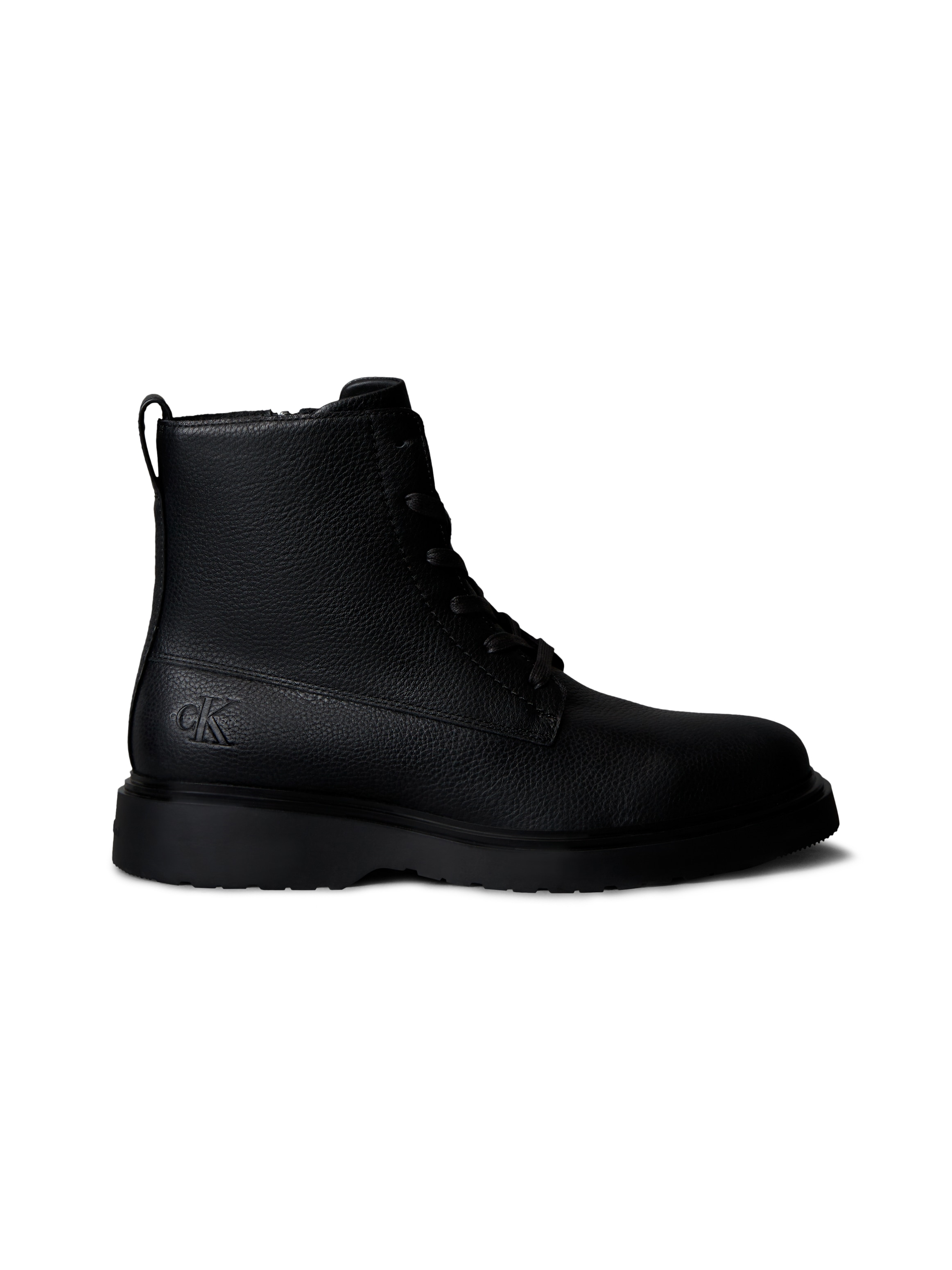 Calvin Klein Jeans Schnürboots »COMBAT ESS LACE UP ZIP BOOT LTH«, Schnürstiefelette, Casual-Boots mit Reißverschluss