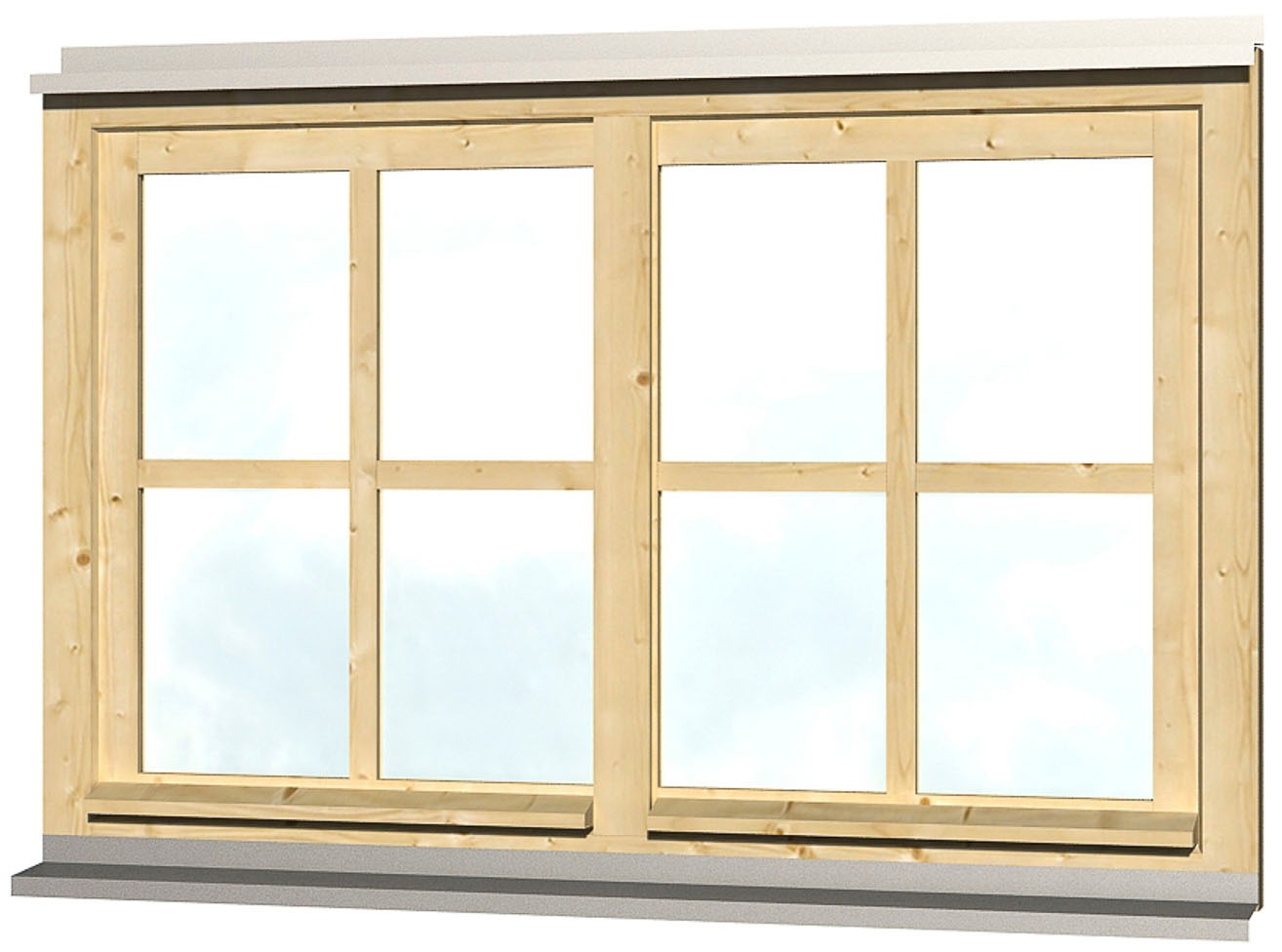 Skanholz Fenster "Doppelfenster" für Carports, 132,4 x 82,1 cm günstig online kaufen