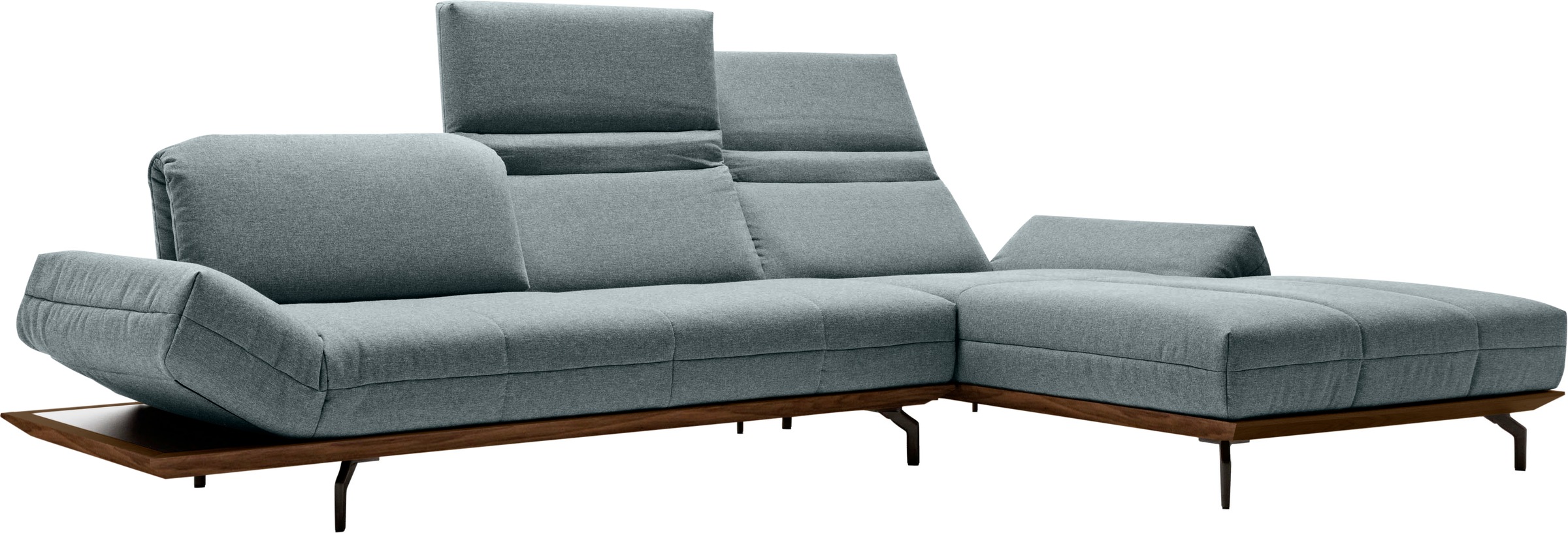 Creation BY ROLF BENZ Ecksofa »CR.420, Designecksofa, L-Form«, in 2 Qualitäten, Holzrahmen in Eiche Natur oder Nußbaum, Breite 313 cm