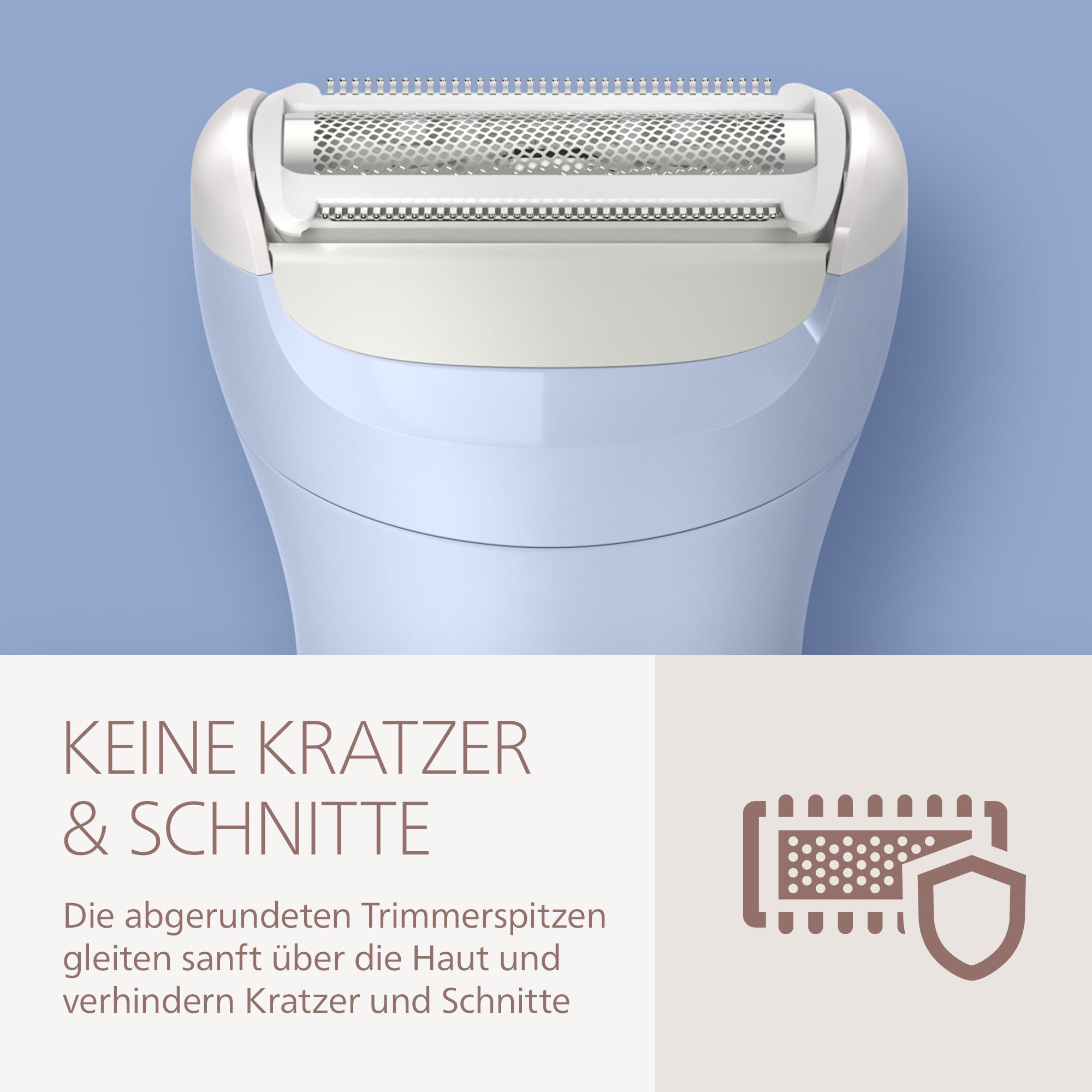 Philips Elektrorasierer »Lady Shaver Series 6000«, 1 St. Aufsätze, kabelloser Rasierer, nass und trocken, inkl. Trimmeraufsatz