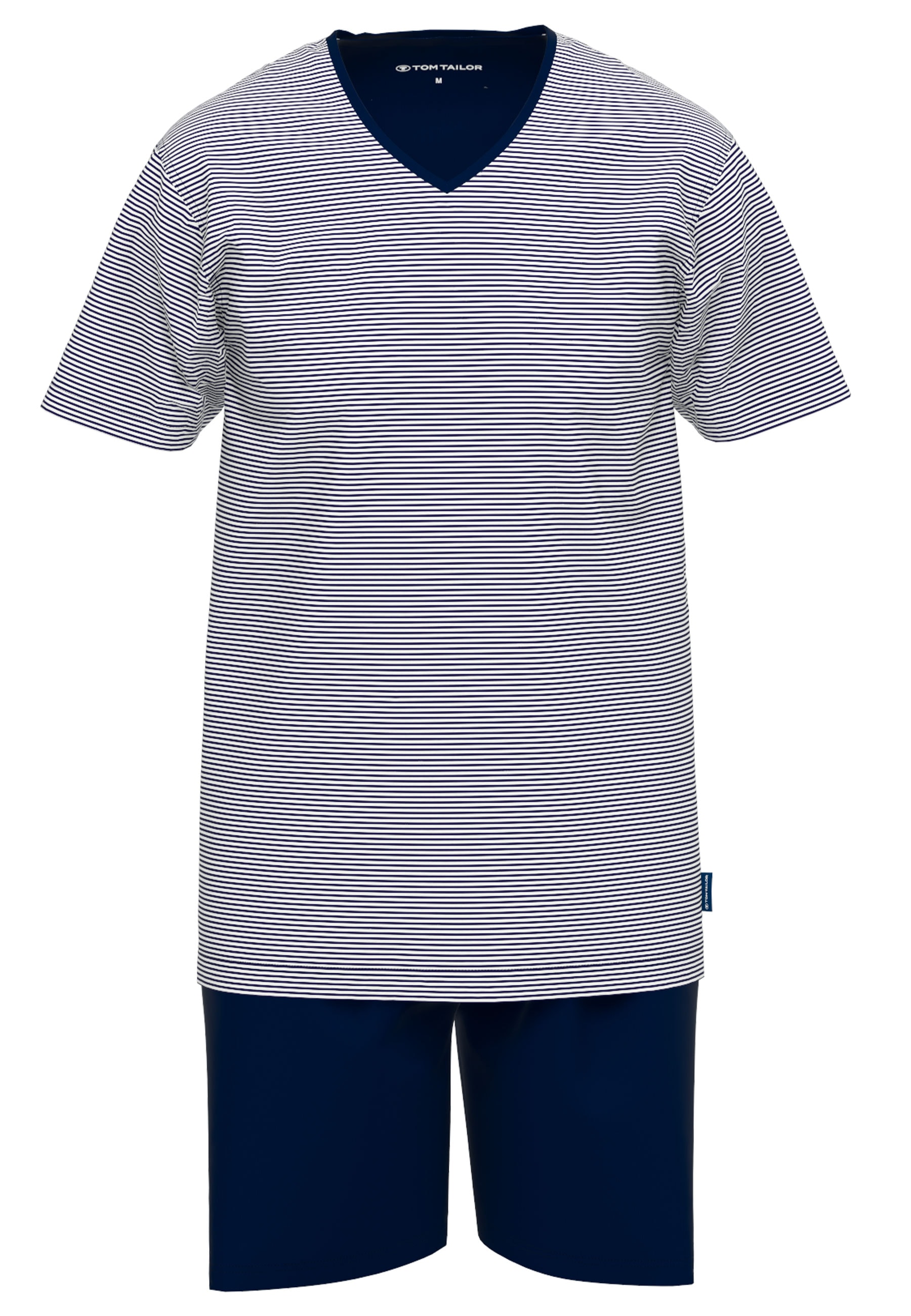 TOM TAILOR Shorty "Nevada", (2 tlg.), Streifendesign, Kurzarm, V-Ausschnitt günstig online kaufen