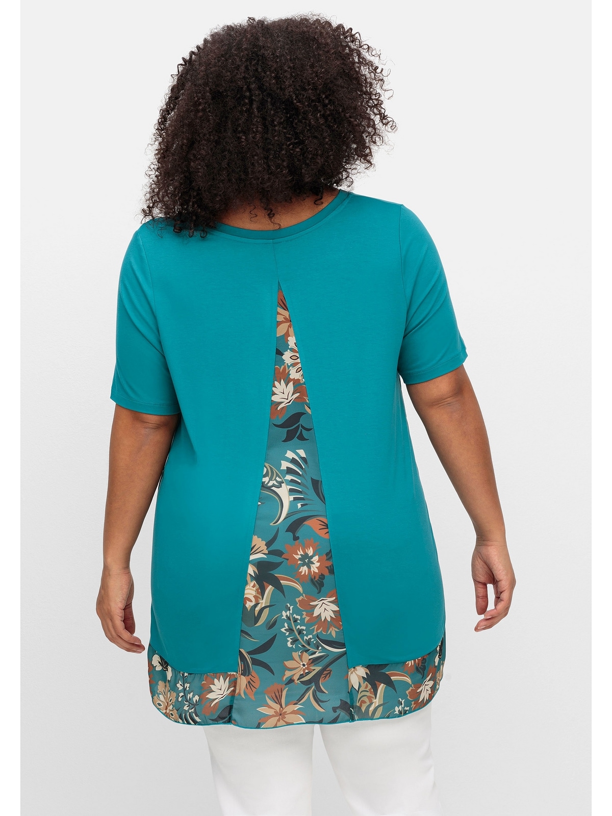 sheego by Joe Browns »Große Longshirt floral | bedruckten Einsätzen kaufen für Crêpe- mit Größen«, BAUR