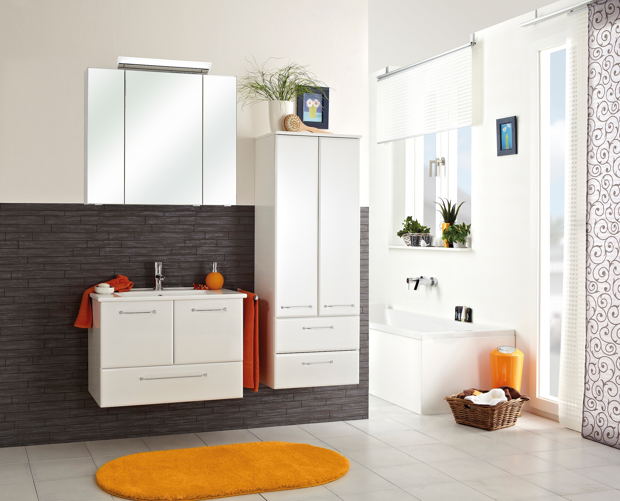 Saphir Badmöbel-Set "Quickset 341 3-teilig, Keramik-Waschtisch und LED-Spie günstig online kaufen