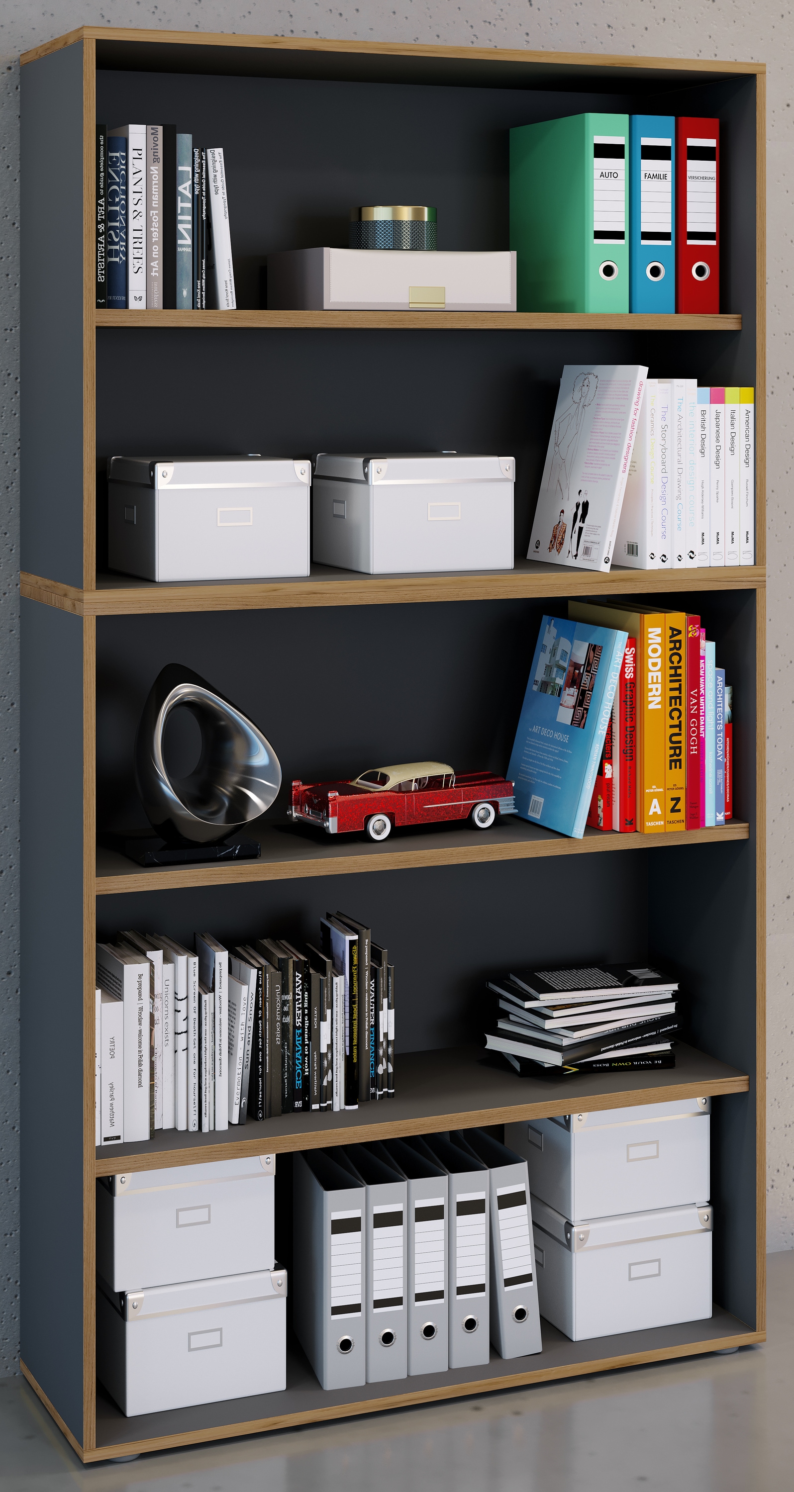 VCM Aktenregal »VCM Holzregal stehend | platzsparender Aktenschrank | Maße ca. B. 100 x H. 183 x T. 33 cm | Elegantes Regal | Büroregal ¿ Salia 5fach B. 100 cm«